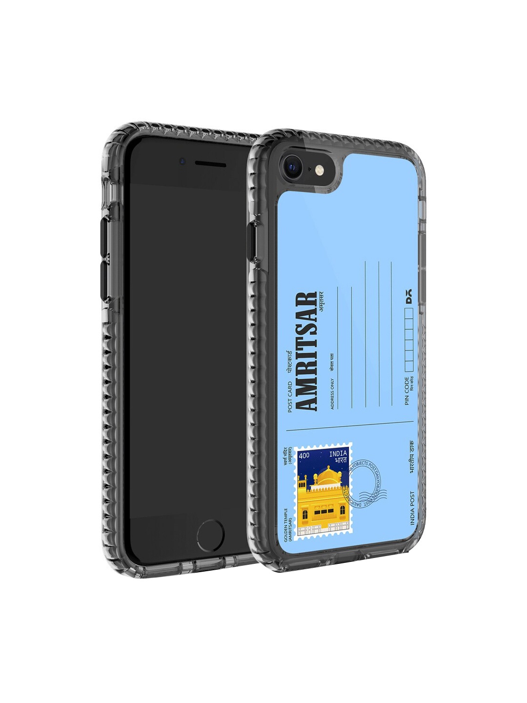 

DailyObjects Postcard Printed iPhone 7 Phone Back Case, Blue