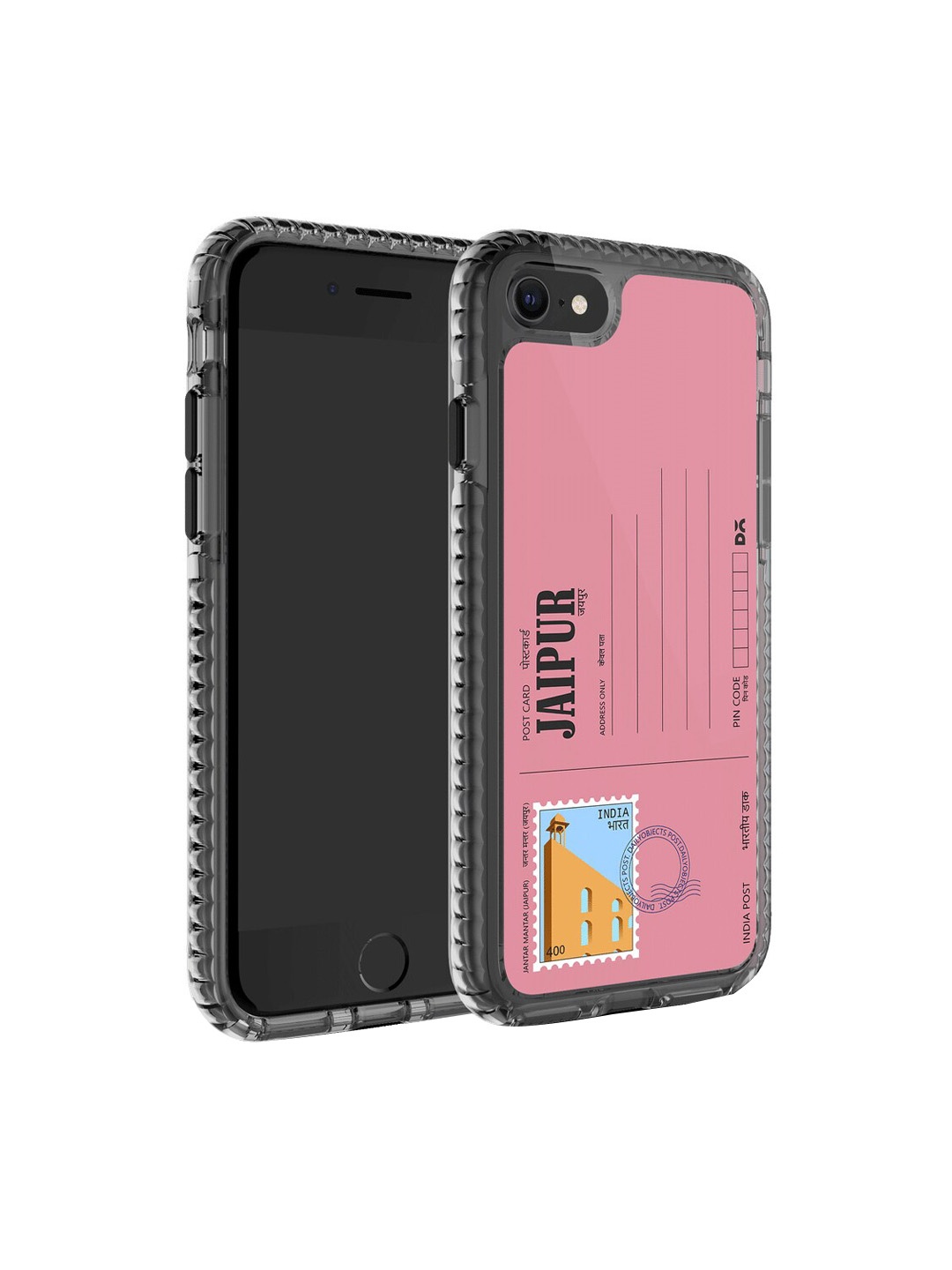 

DailyObjects Postcard Printed Impact Resistant iPhone SE 2020 Phone Back Case, Pink