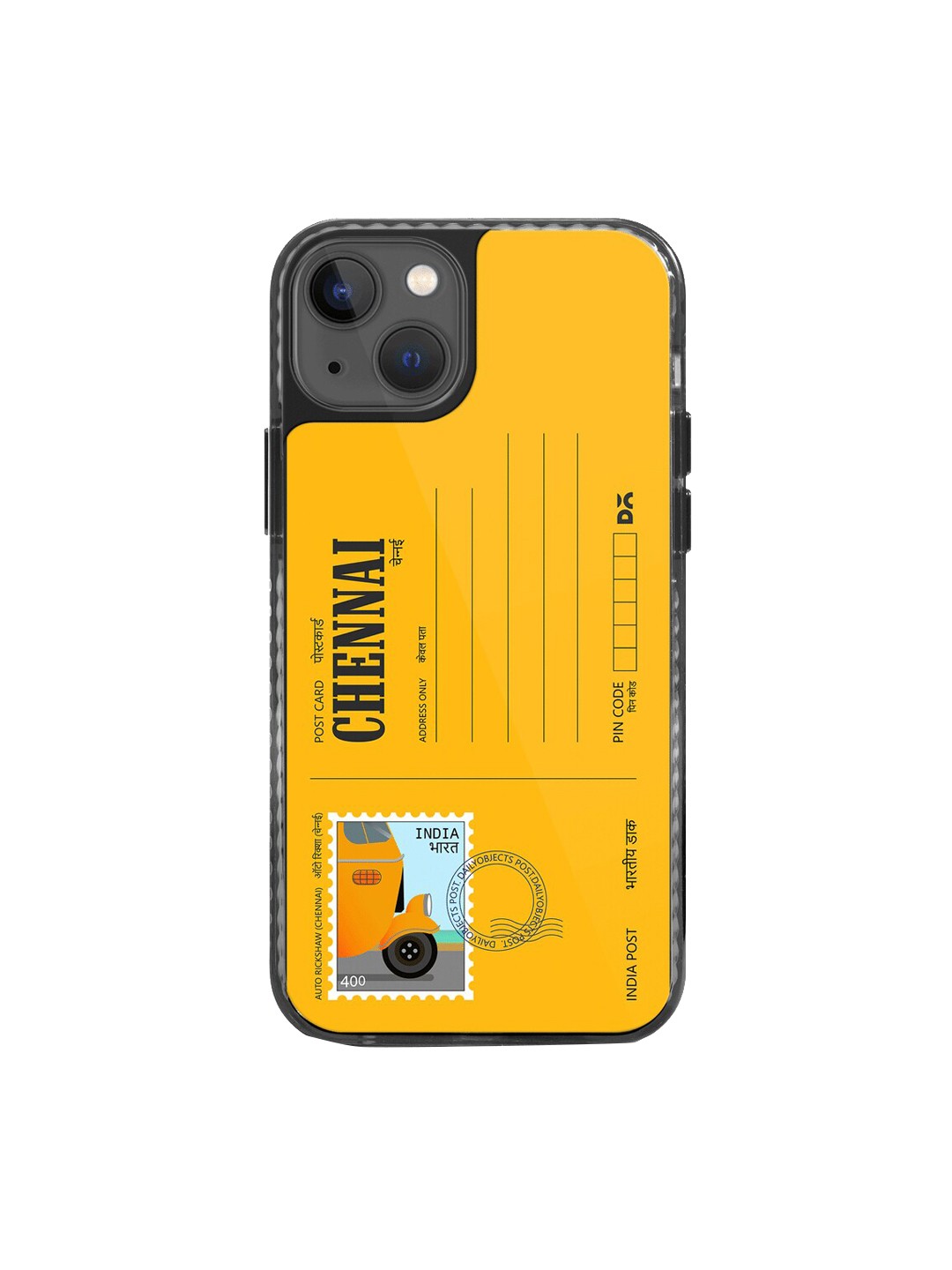

DailyObjects Impact Resistant Postcard Printed iPhone 14 Back Case, Yellow