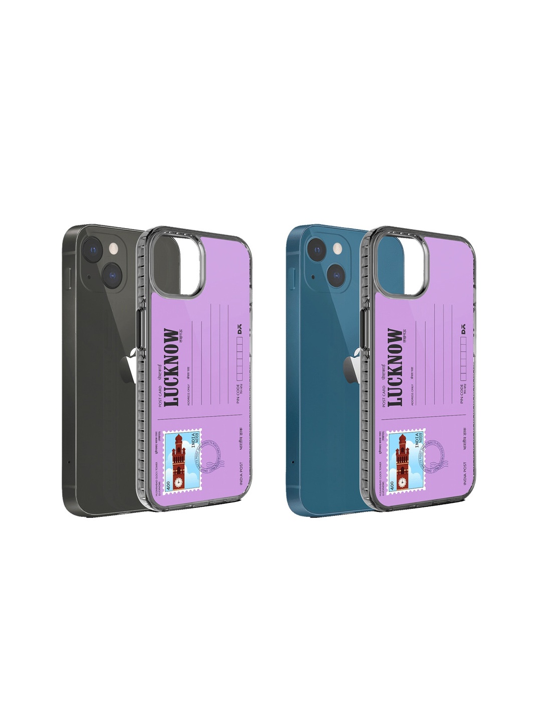 

DailyObjects Set Of 2 Postcard Printed iPhone 14 Plus Phone Back Case, Violet