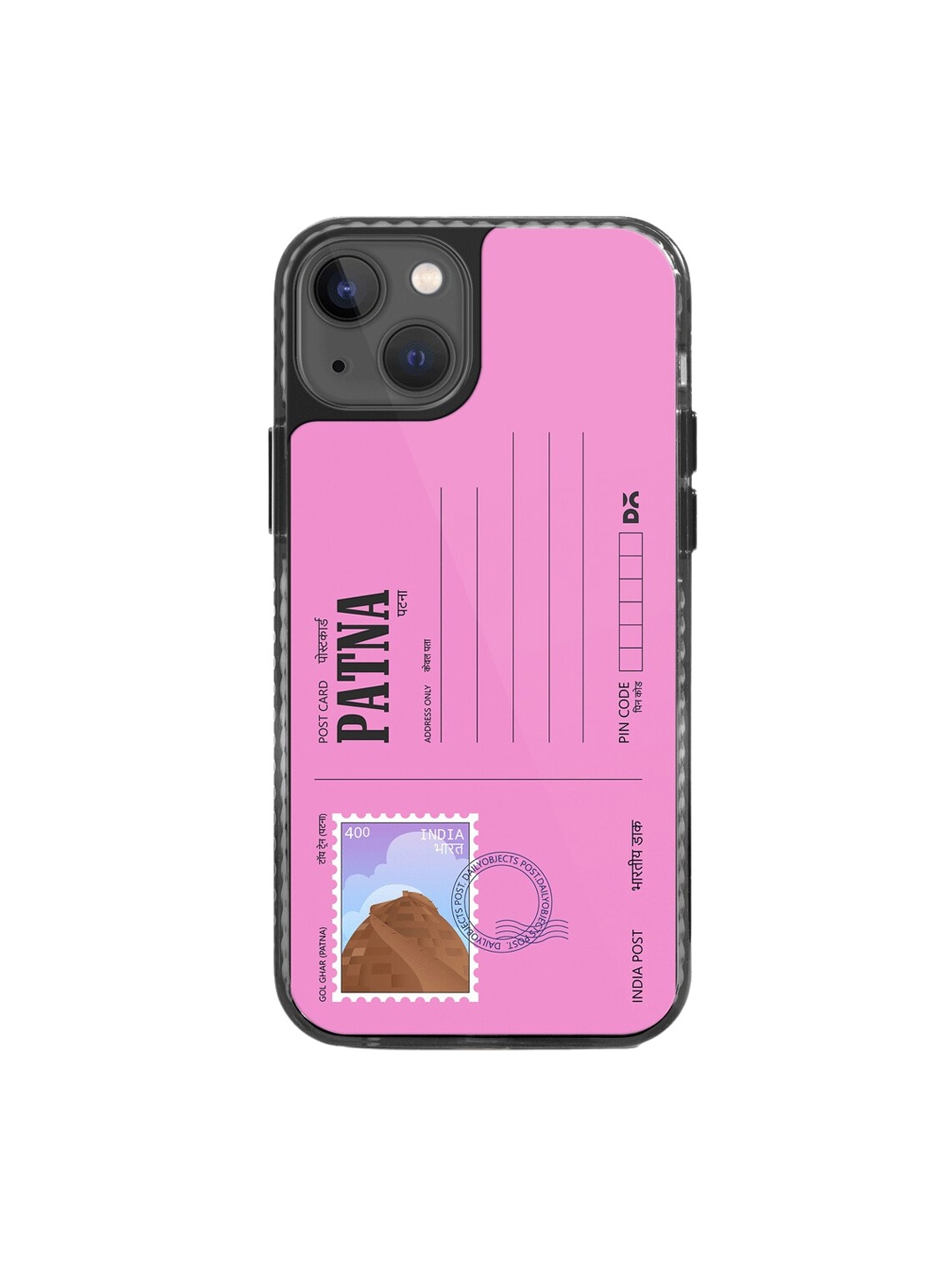 

DailyObjects iPhone 14 Postcard Printed Impact Resistant Phone Back case, Pink