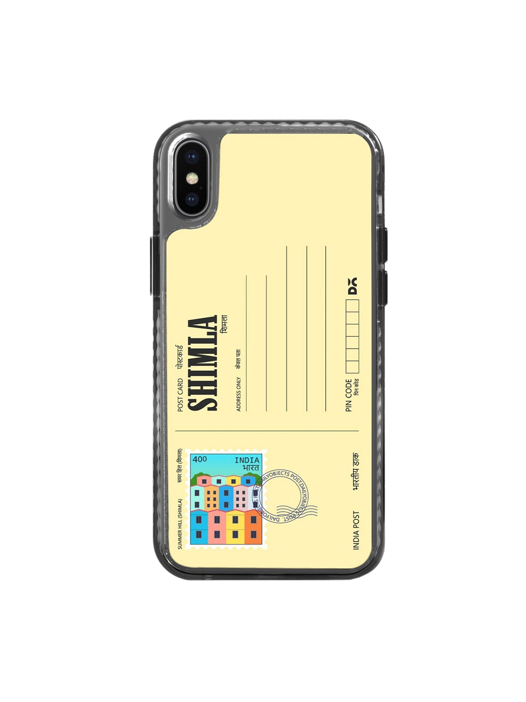 

DailyObjects Postcard Printed Impact Resistant iPhone XS Phone Back case, Yellow