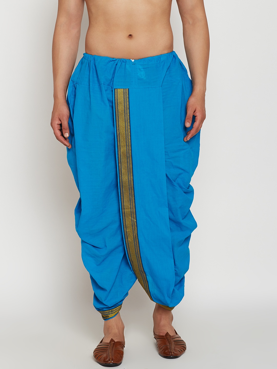 

SOJANYA Blue Dhoti Pants, Orange