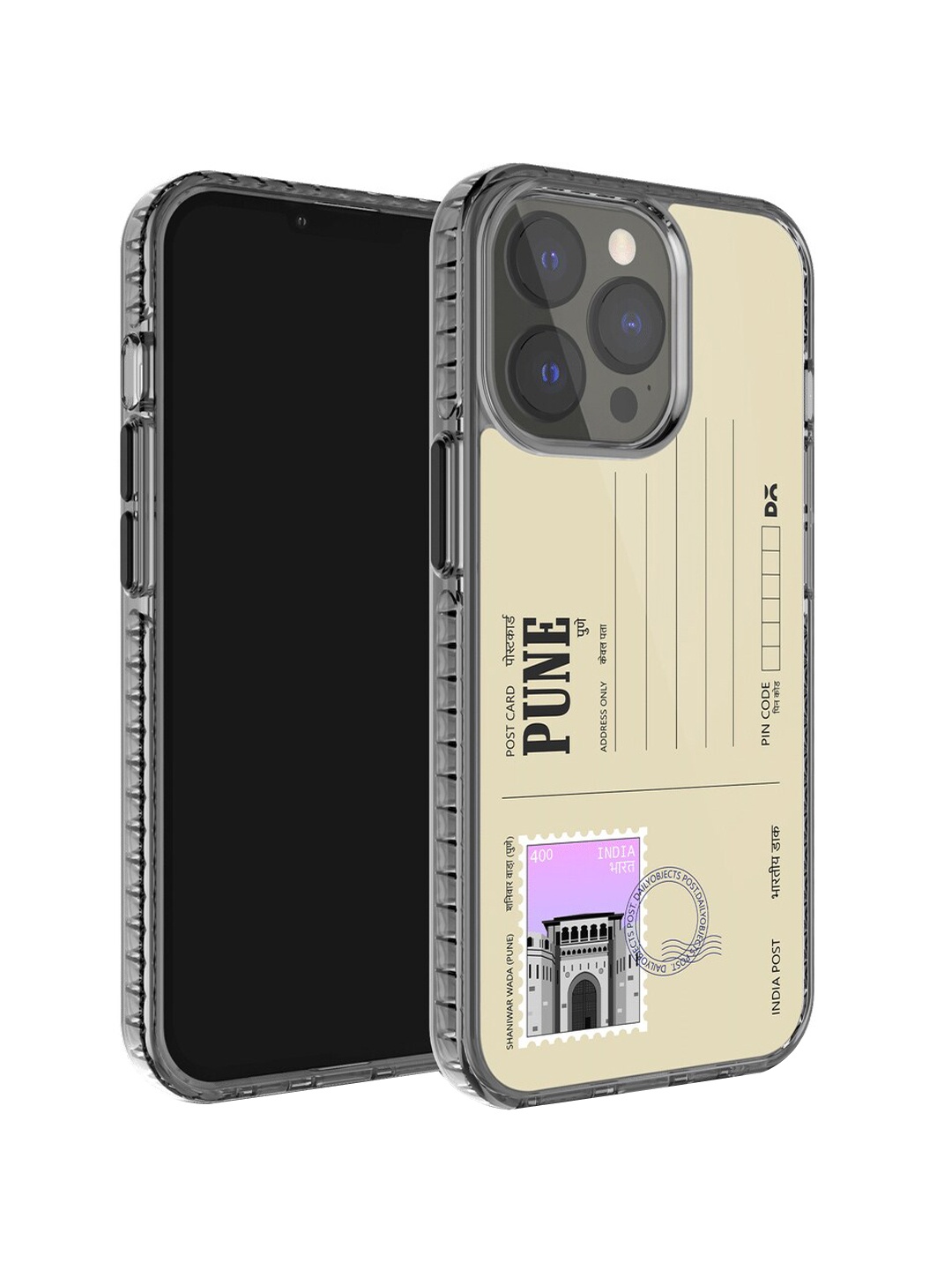 

DailyObjects Postcard Printed iPhone 14 Pro Max Phone Back Case, Beige