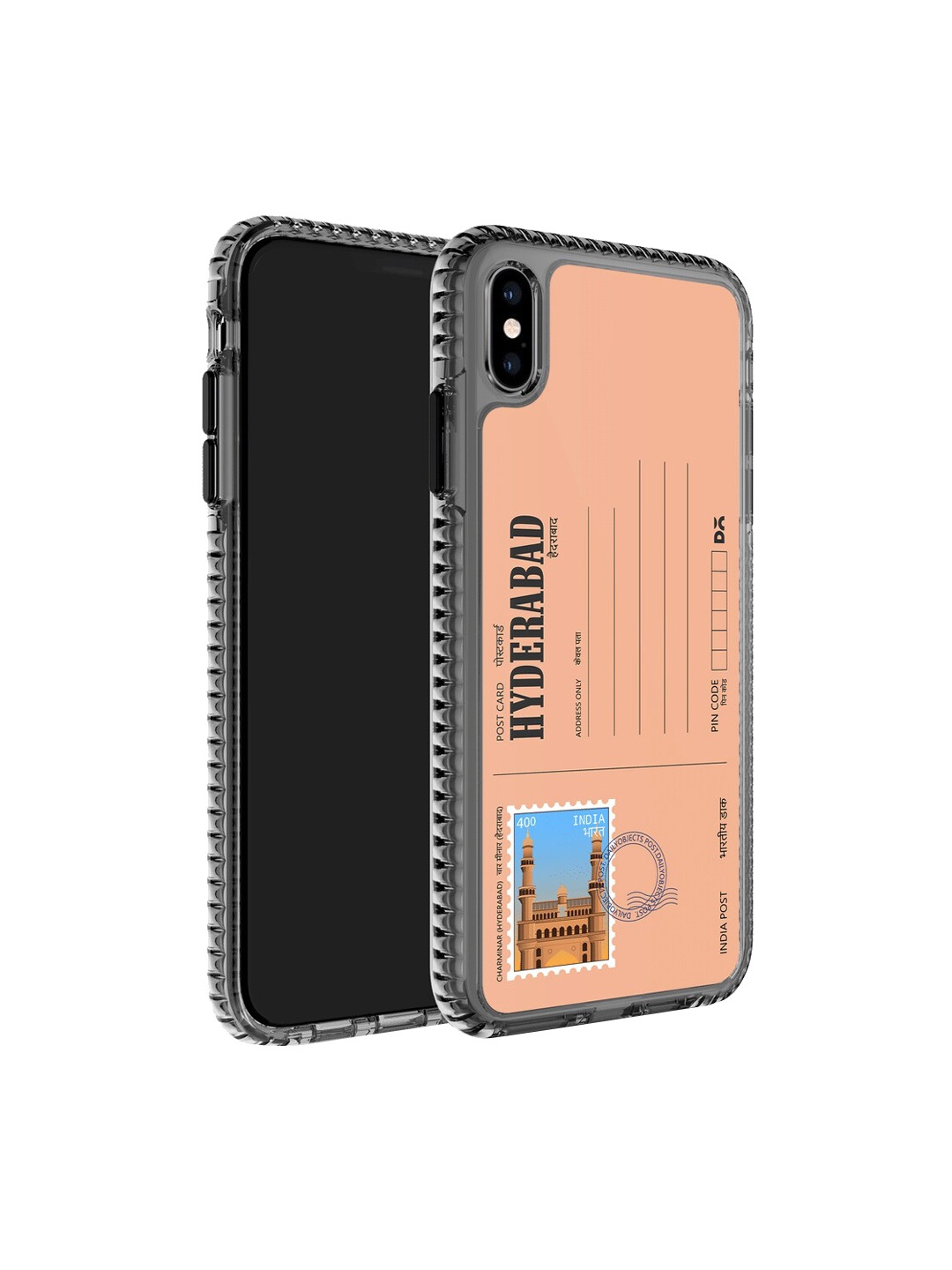 

DailyObjects Postcard Printed iPhone X Phone Back case, Peach