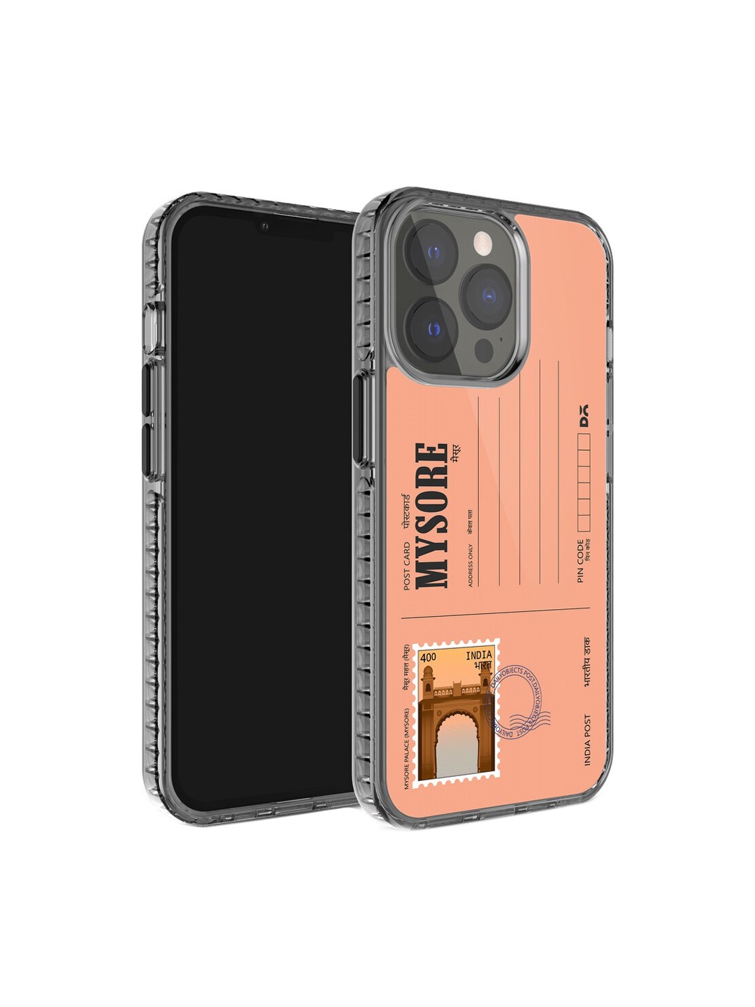 

DailyObjects Postcard Printed iPhone 14 Pro Max Phone Back case, Peach