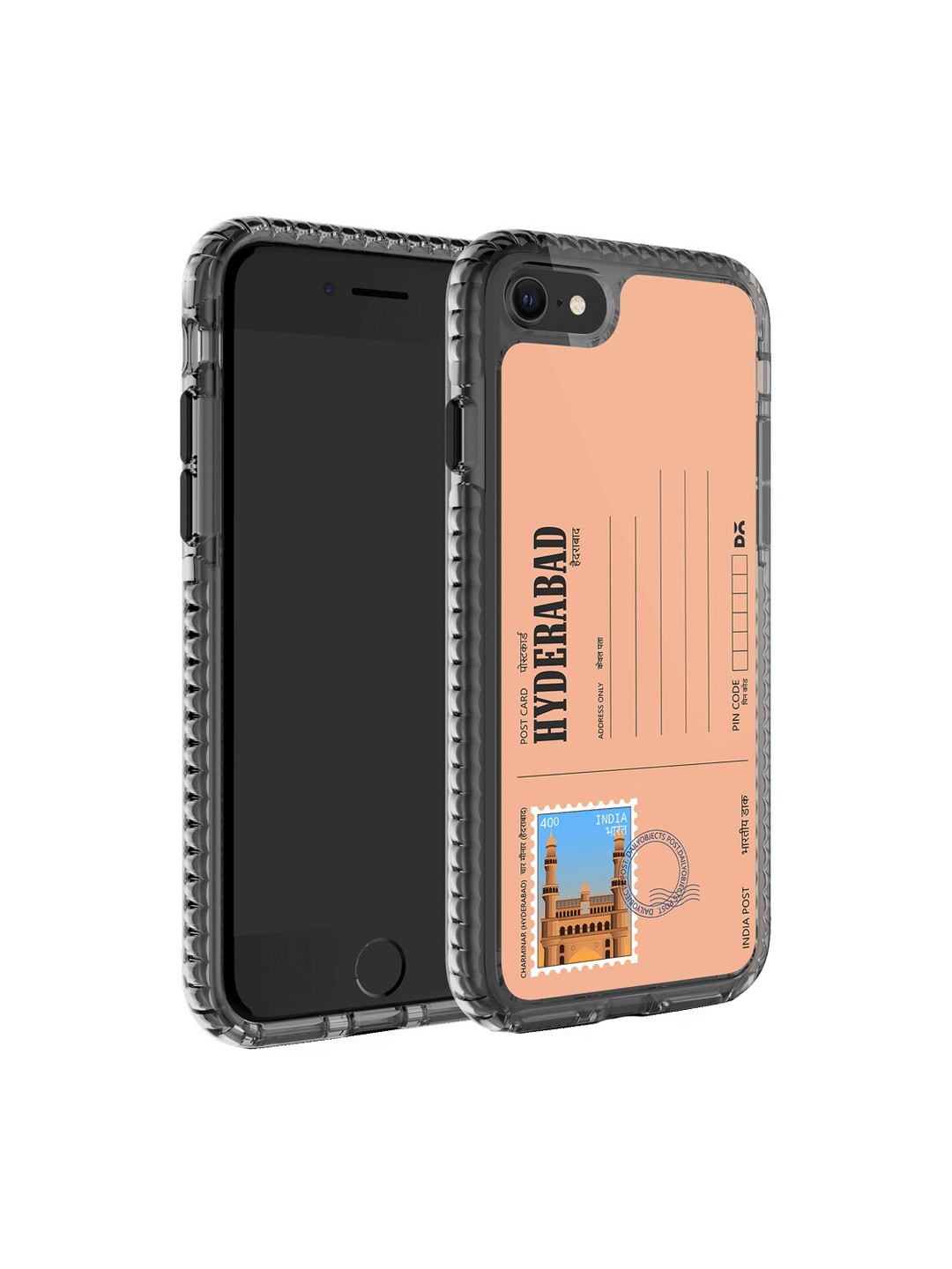 

DailyObjects Postcard Printed Impact Resistant iPhone 7 Back Case, Peach