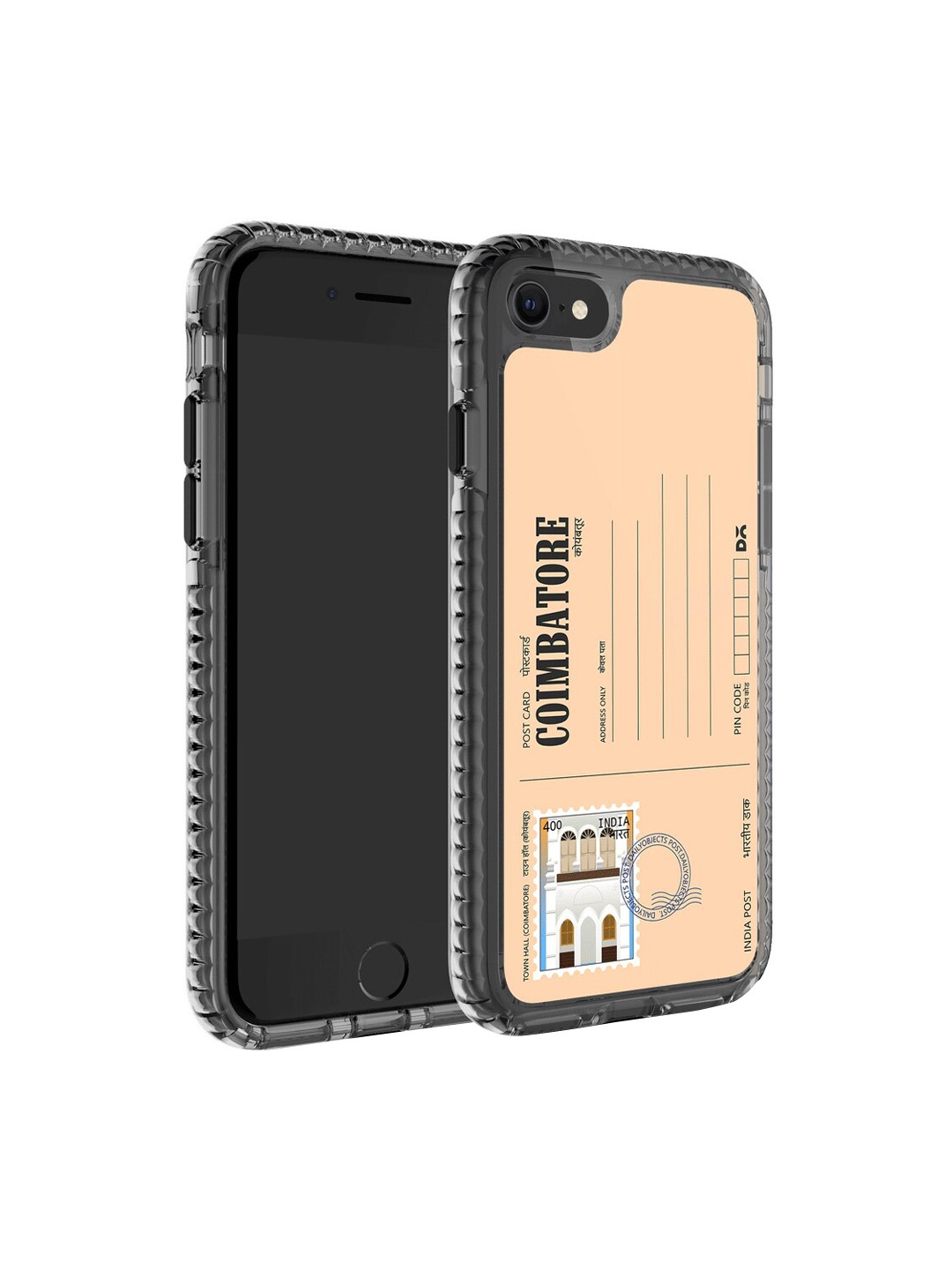 

DailyObjects Postcard Printed iPhone SE 2020 Phone Back case, Beige
