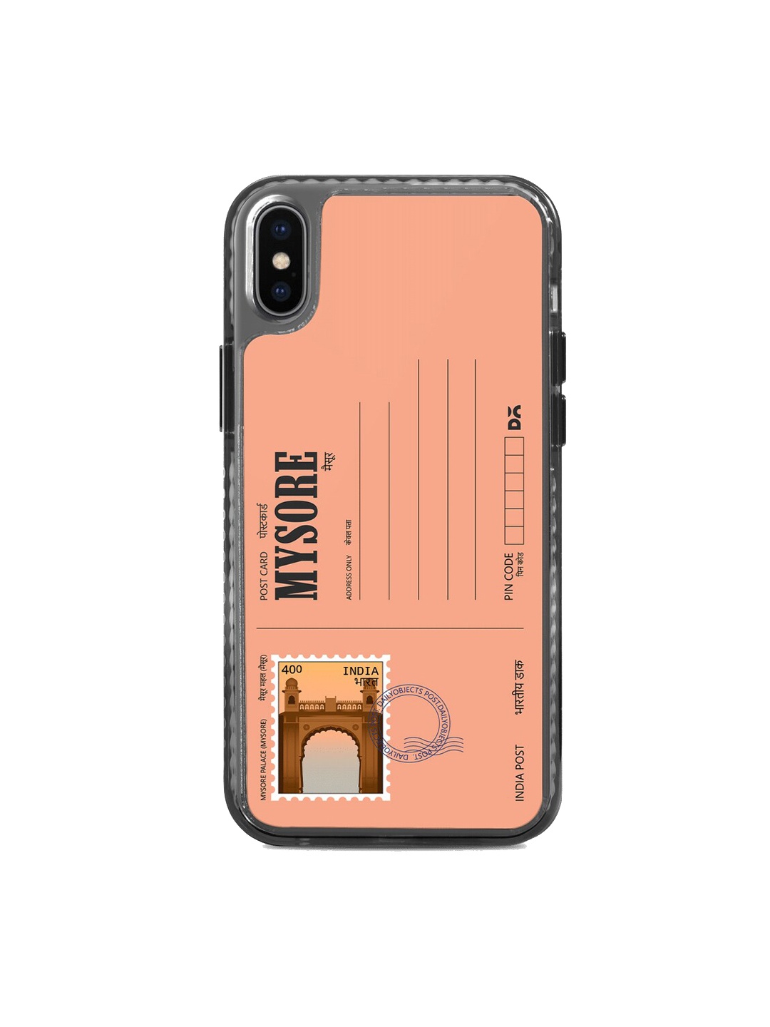 

DailyObjects Postcard Printed iPhone XS Phone Back Case, Peach
