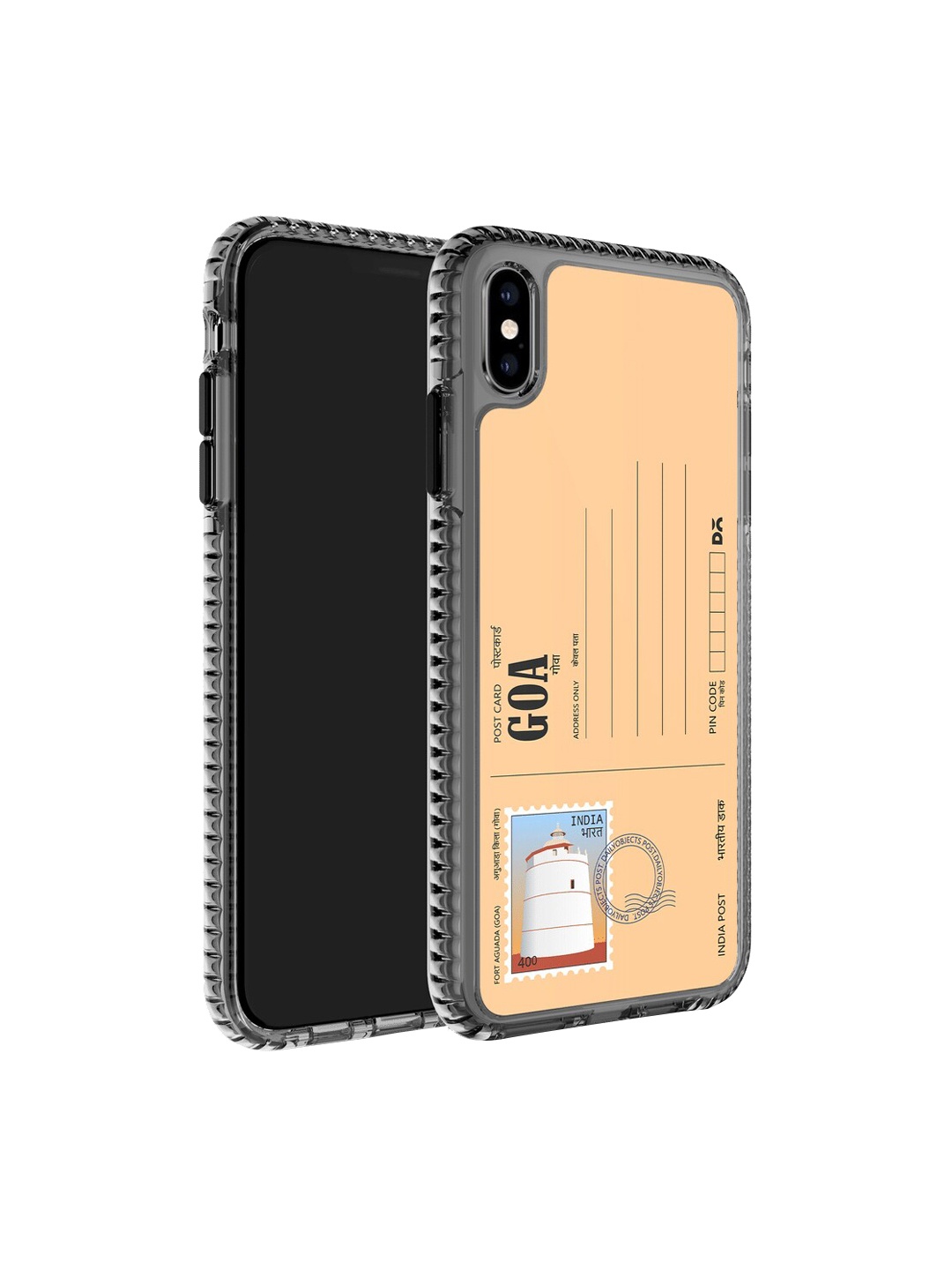 

DailyObjects Postcard Printed iPhone Xs Phone Back case, Peach
