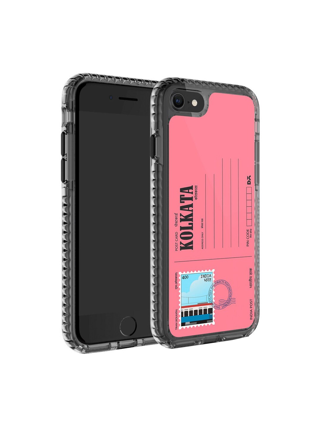 

DailyObjects Postcard Printed Impact Resistant iPhone SE 2020 Phone Back case, Pink