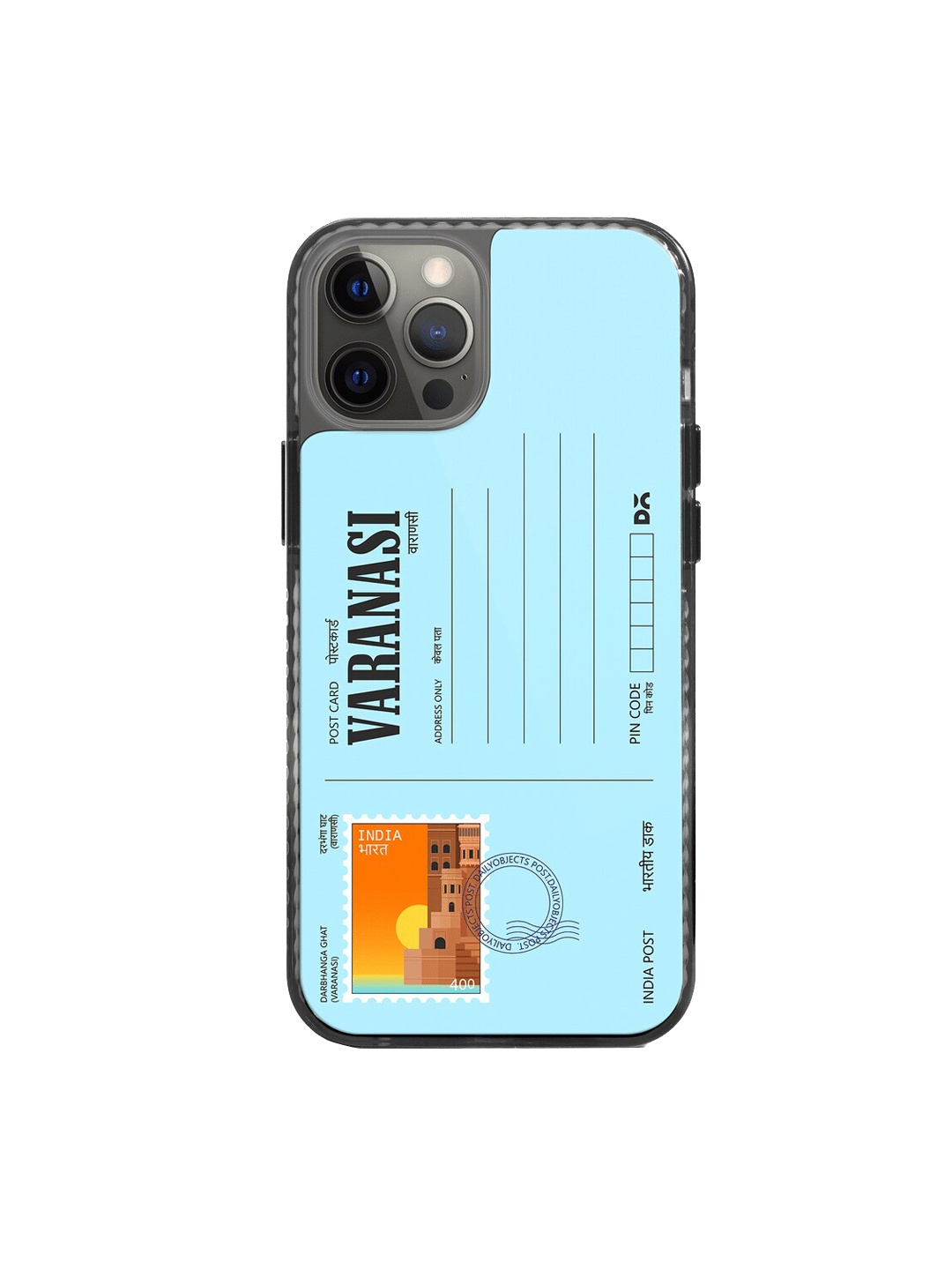 

DailyObjects Postcard Printed iPhone 12 Pro Phone Back Case, Blue