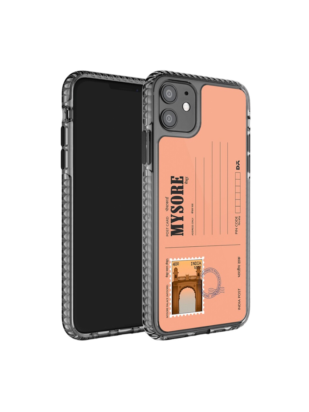 

DailyObjects Postcard Printed iPhone 11 Phone Back case, Peach