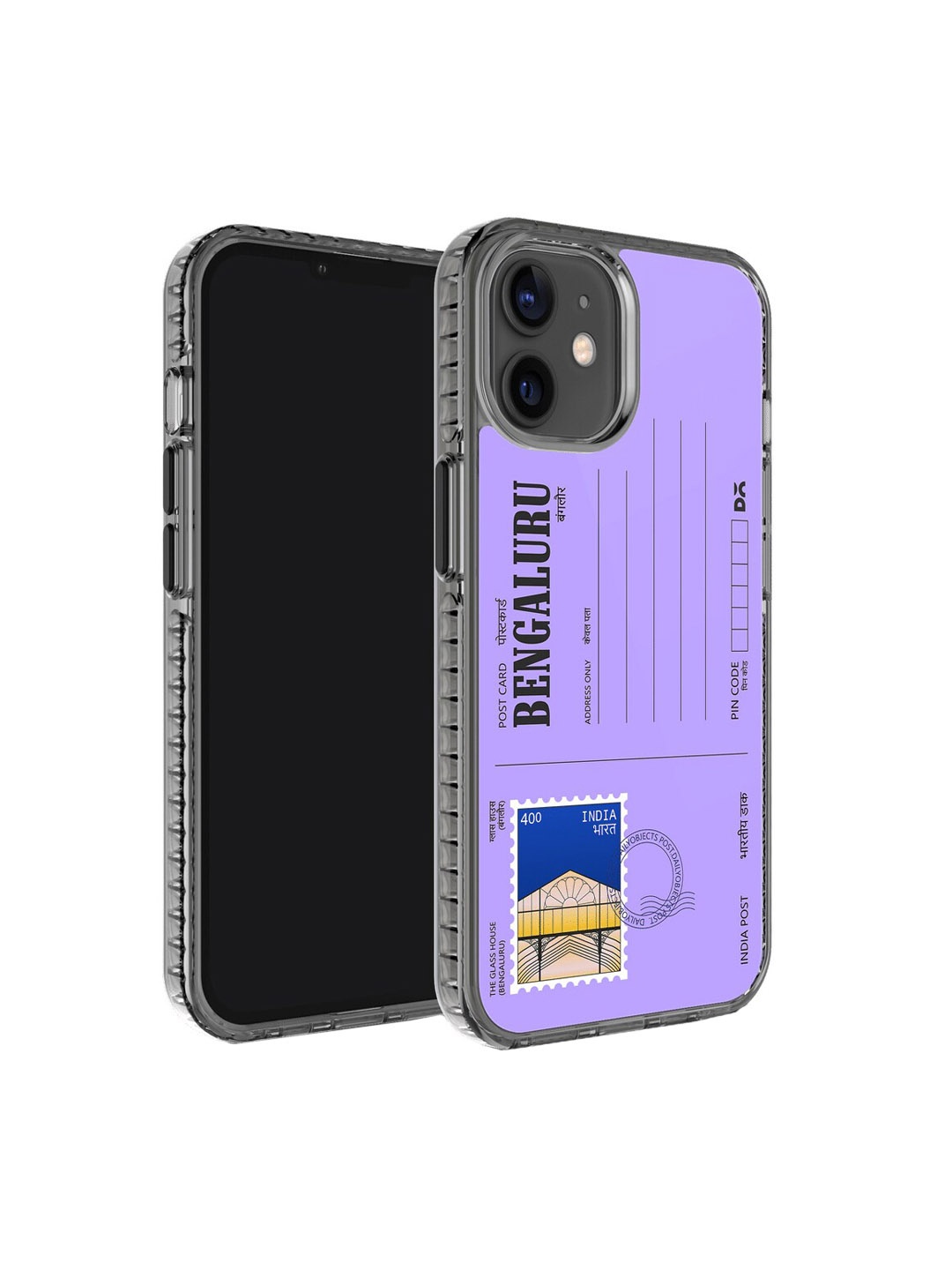 

DailyObjects iPhone 12 Postcard Printed Impact Resistant Phone Back case, Purple