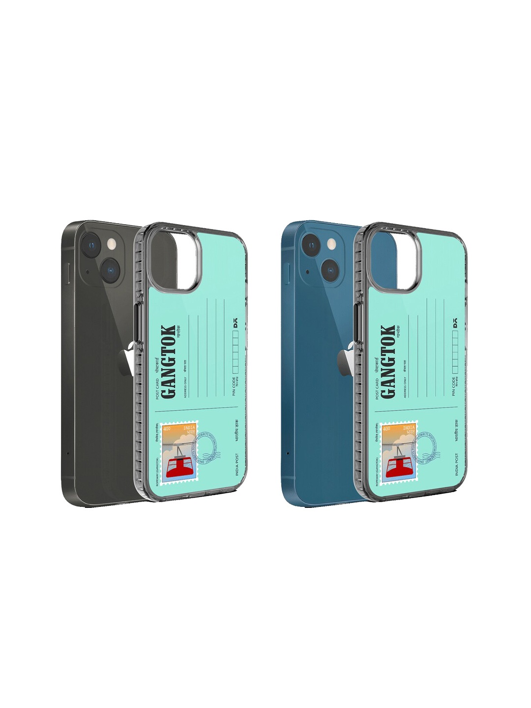 

DailyObjects Postcard Printed iPhone 13 Mini Phone Back Case, Green