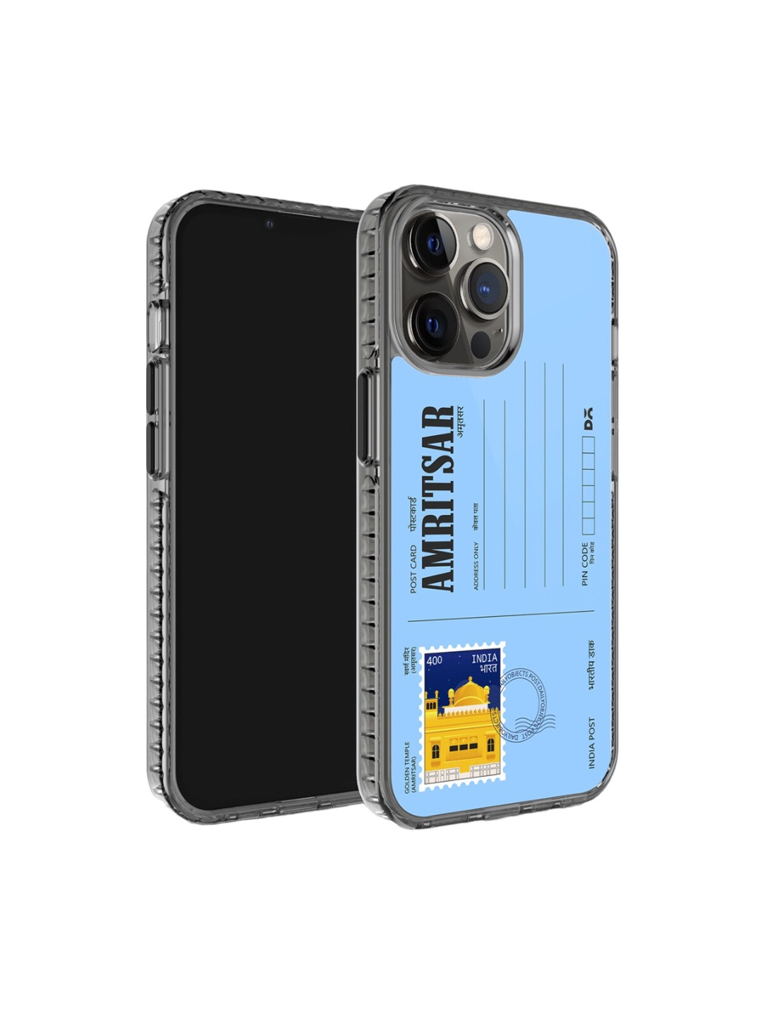 

DailyObjects Postcard Printed iPhone 12 Pro Phone Back case, Blue