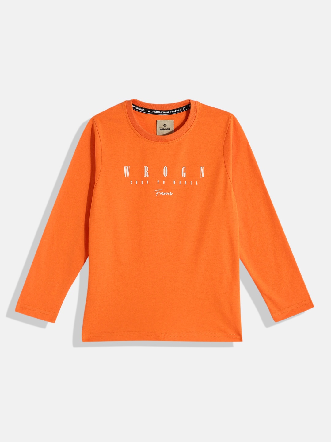 

WROGN YOUTH Boys Printed T-shirt, Orange