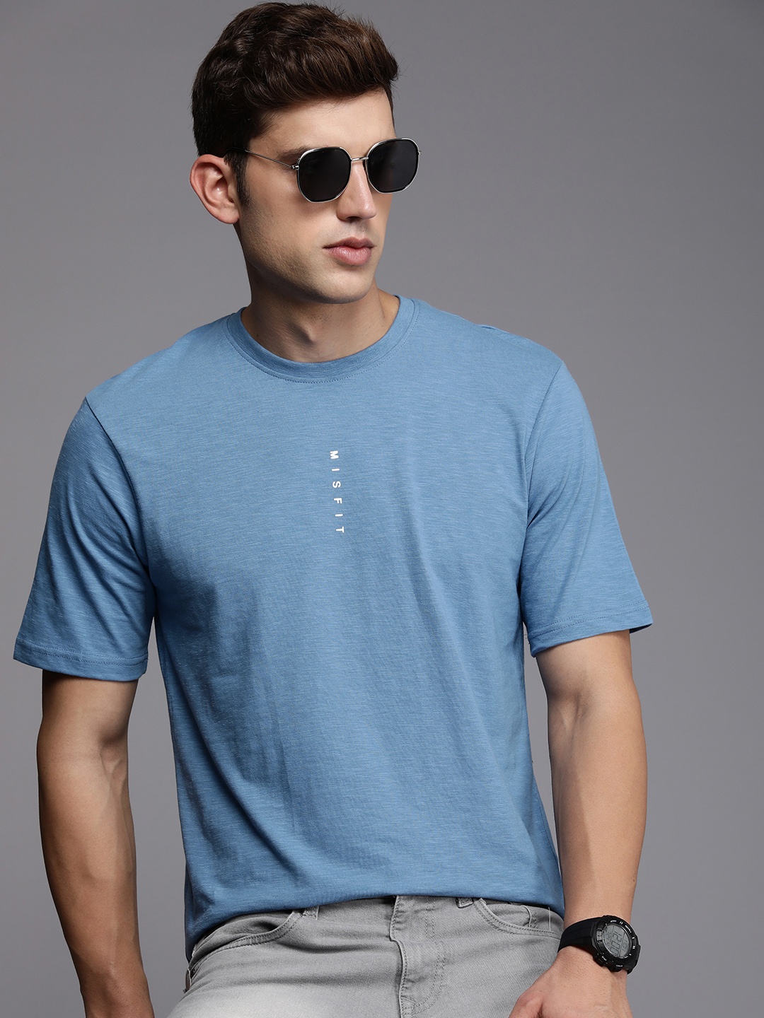 

WROGN Solid T-shirt, Blue