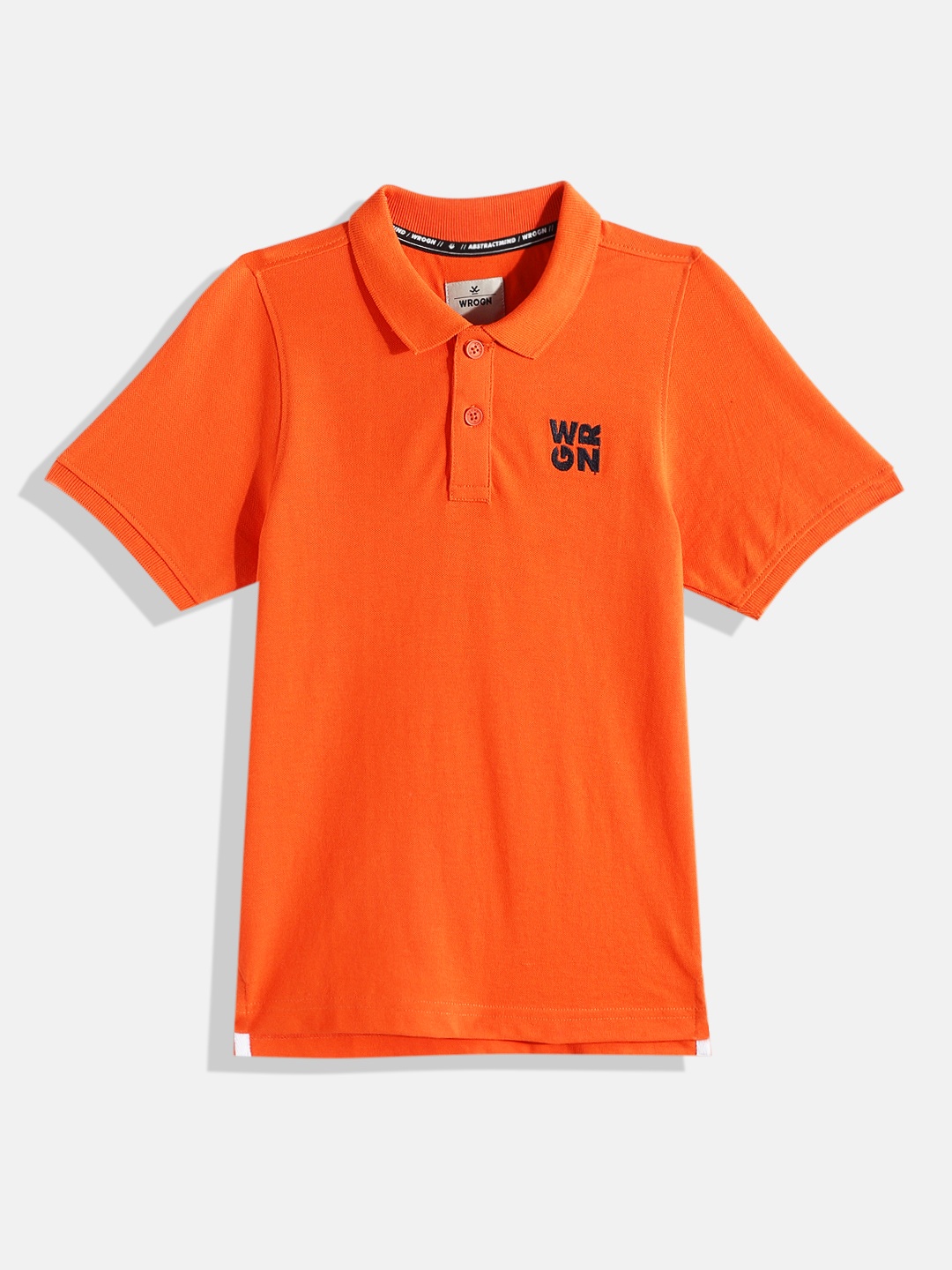 

WROGN YOUTH Boys Solid Polo Collar T-shirt, Orange