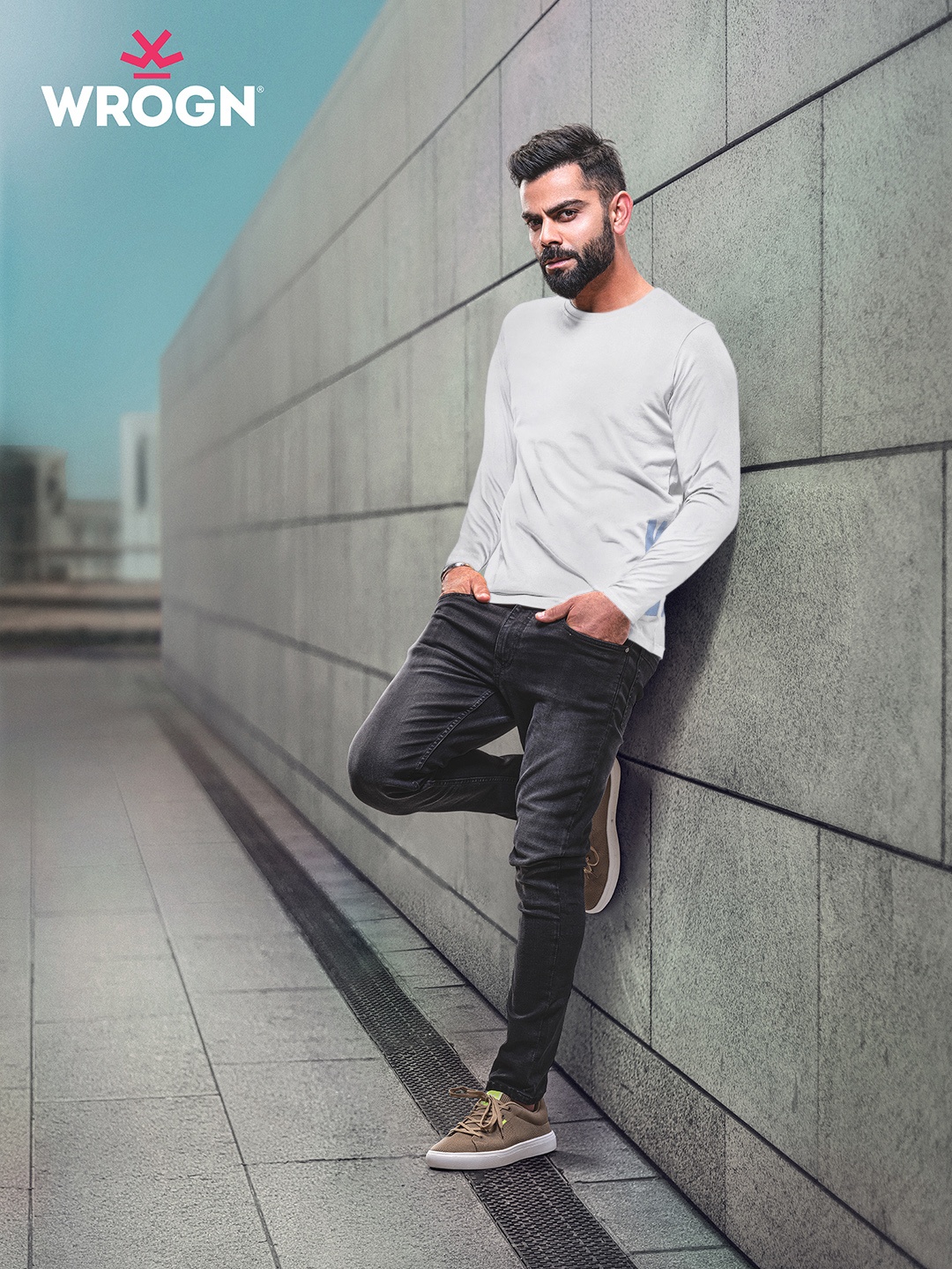 

WROGN Brand Logo Placement Print Slim Fit T-shirt, White