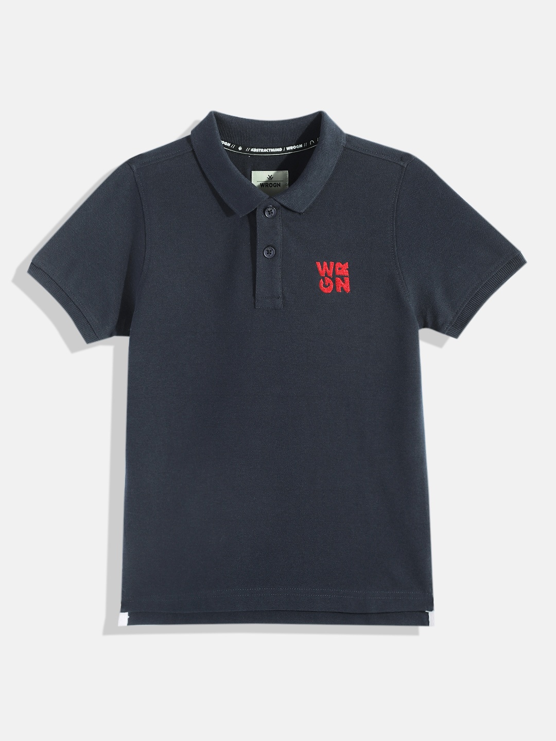 

WROGN YOUTH Boys Solid Polo Collar T-shirt, Navy blue