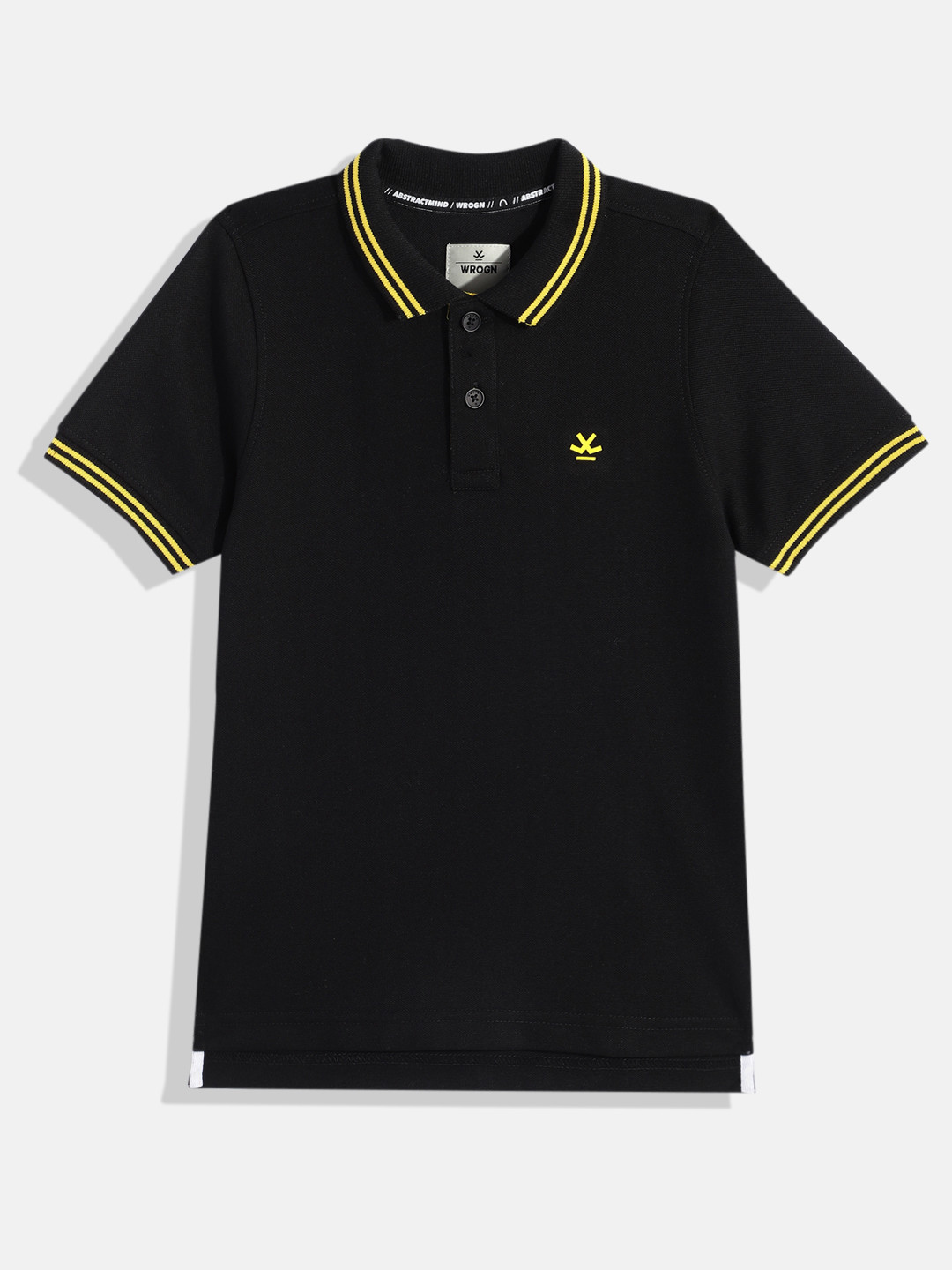 

WROGN YOUTH Boys Solid Polo Collar Slim Fit T-shirt, Black