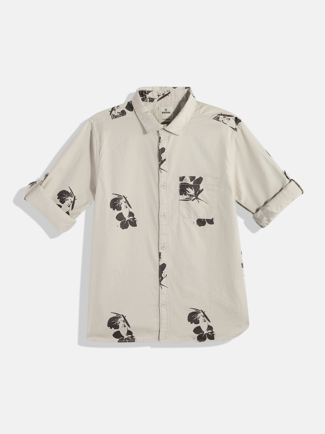 

WROGN YOUTH Boys Slim Fit Printed Casual Shirt, Grey