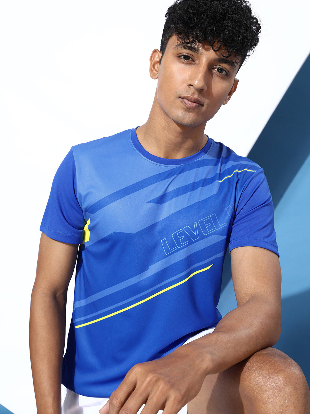 

WROGN ACTIVE Typography Printed Round Neck Sports T-shirt, Blue