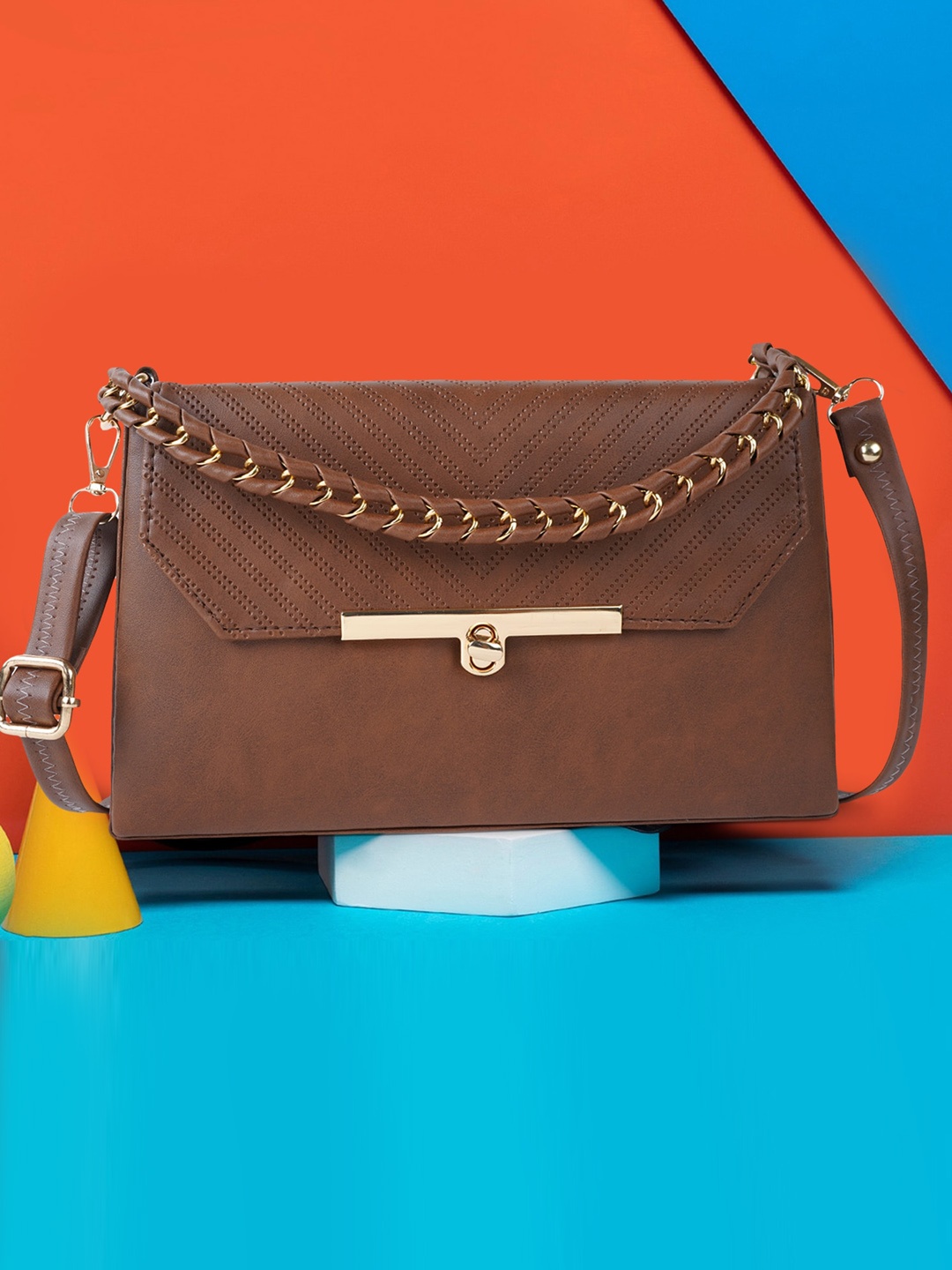 

Mast & Harbour Brown Water Resistant Structured Sling Bag