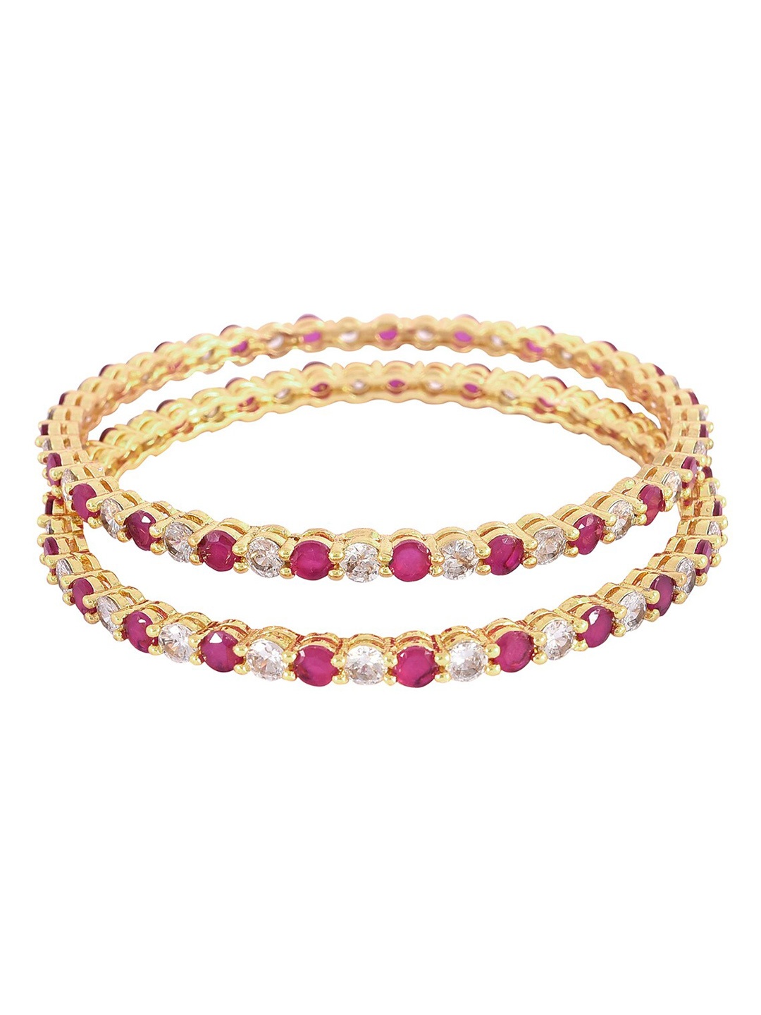 

RATNAVALI JEWELS Set Of 2 Gold-Plated AD-Studded Bangle
