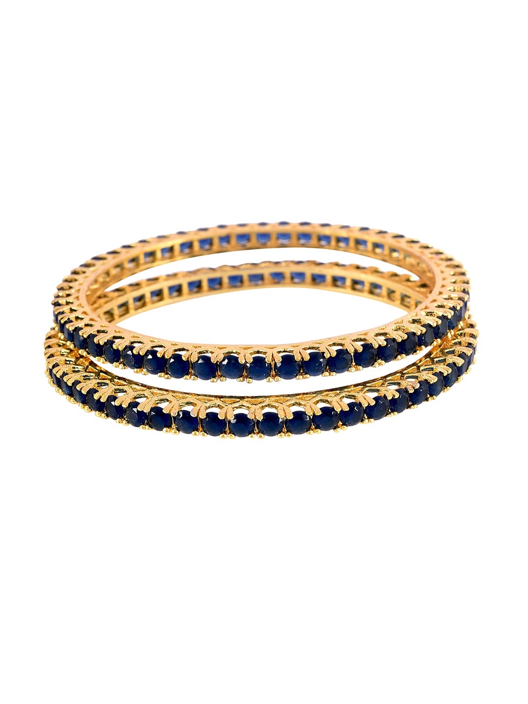 

RATNAVALI JEWELS Set Of 2 Gold-Plated AD-Studded Bangles