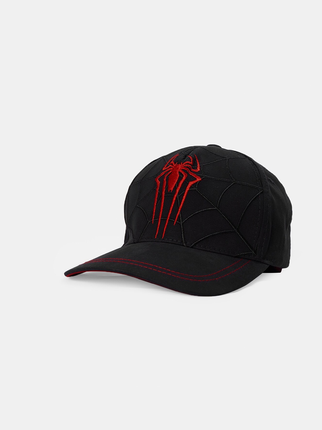 

The Souled Store Men Black & Red Embroidered Pure Cotton Snapback Cap