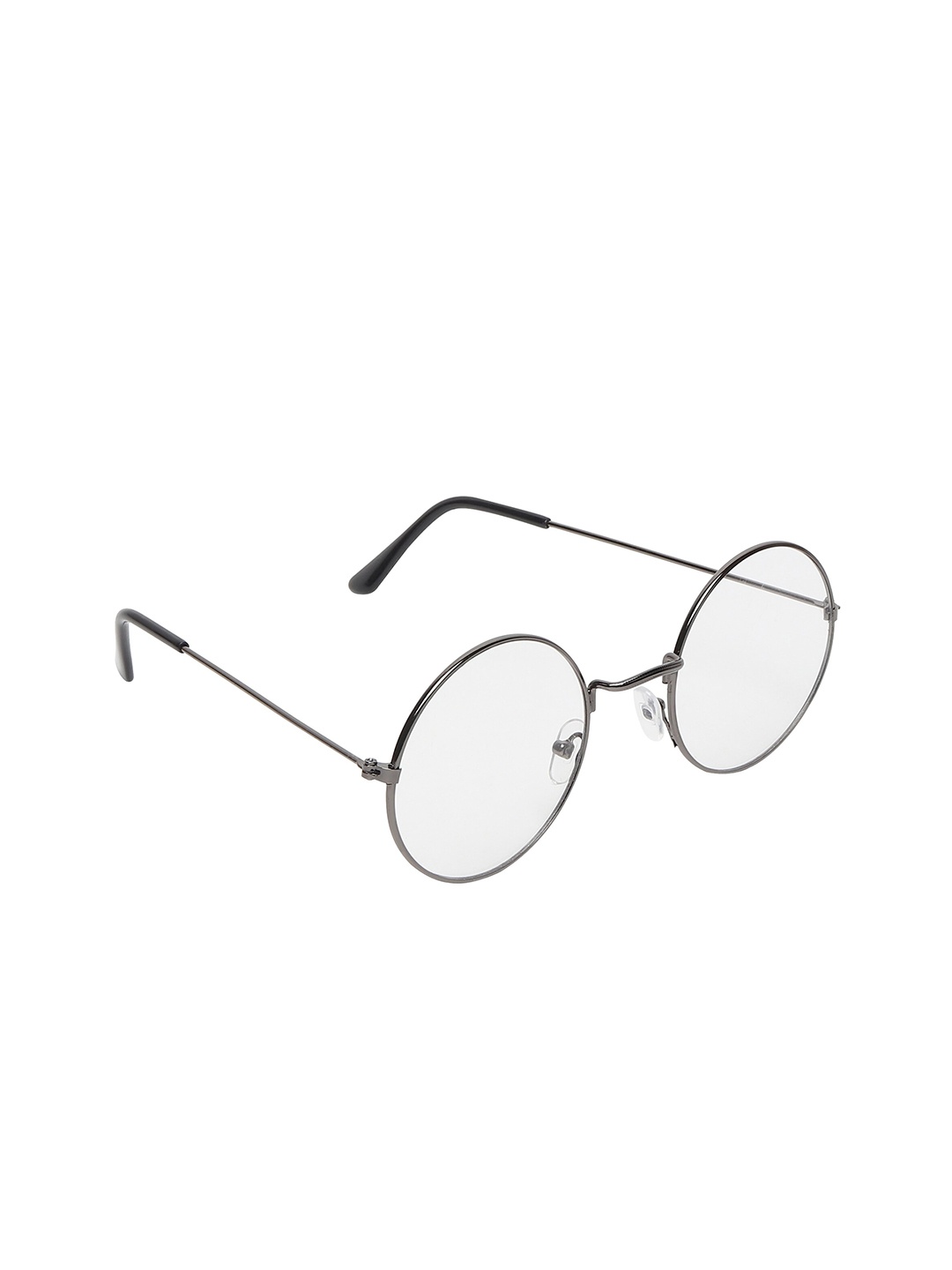 

CRIBA Unisex Round Sunglasses with UV Protected Lens CR_RND_W-BLK, Transparent