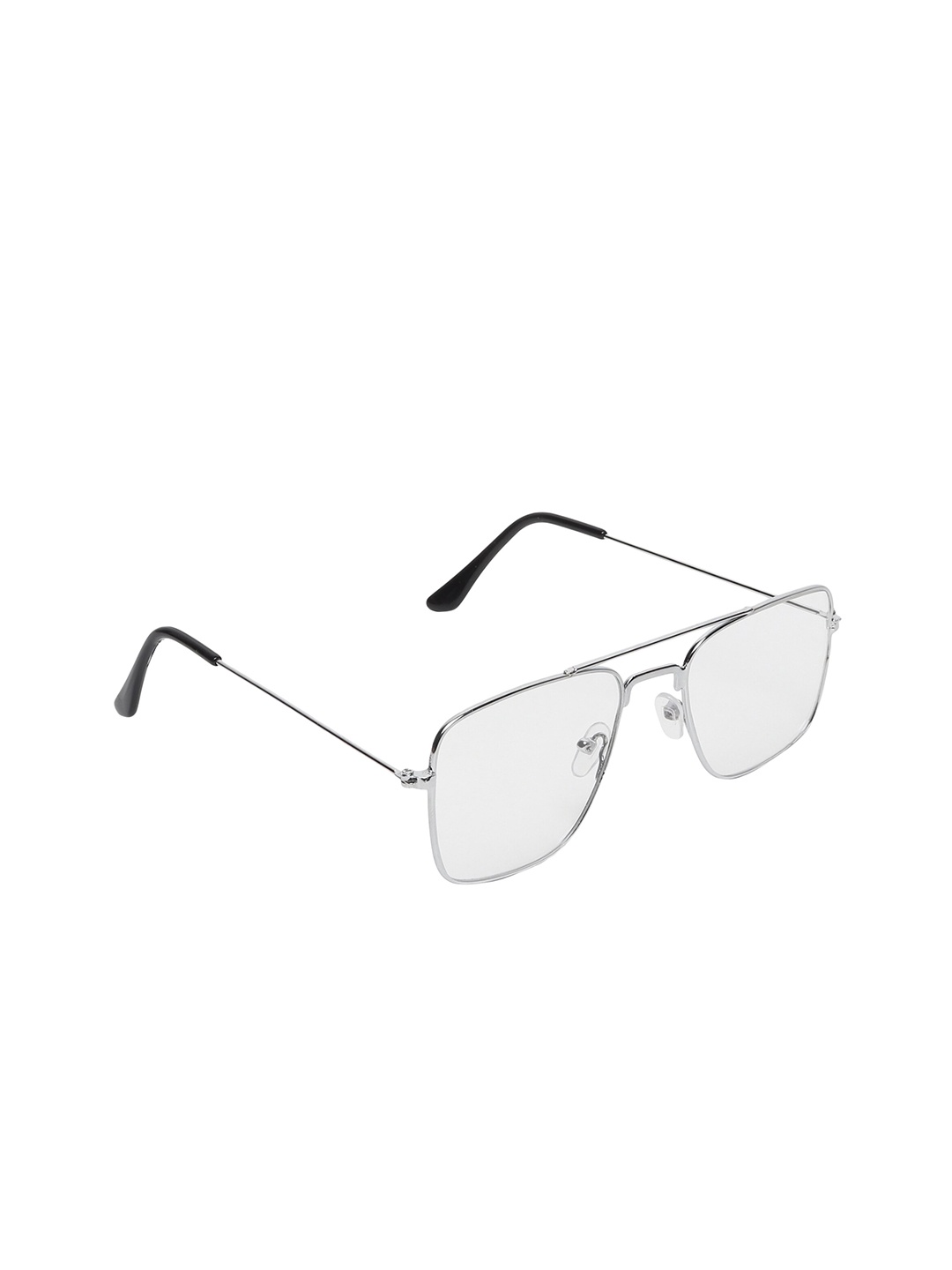 

CRIBA Unisex Rectangle Sunglass with UV Protected Lens CR_QUATRA-SIL, Transparent