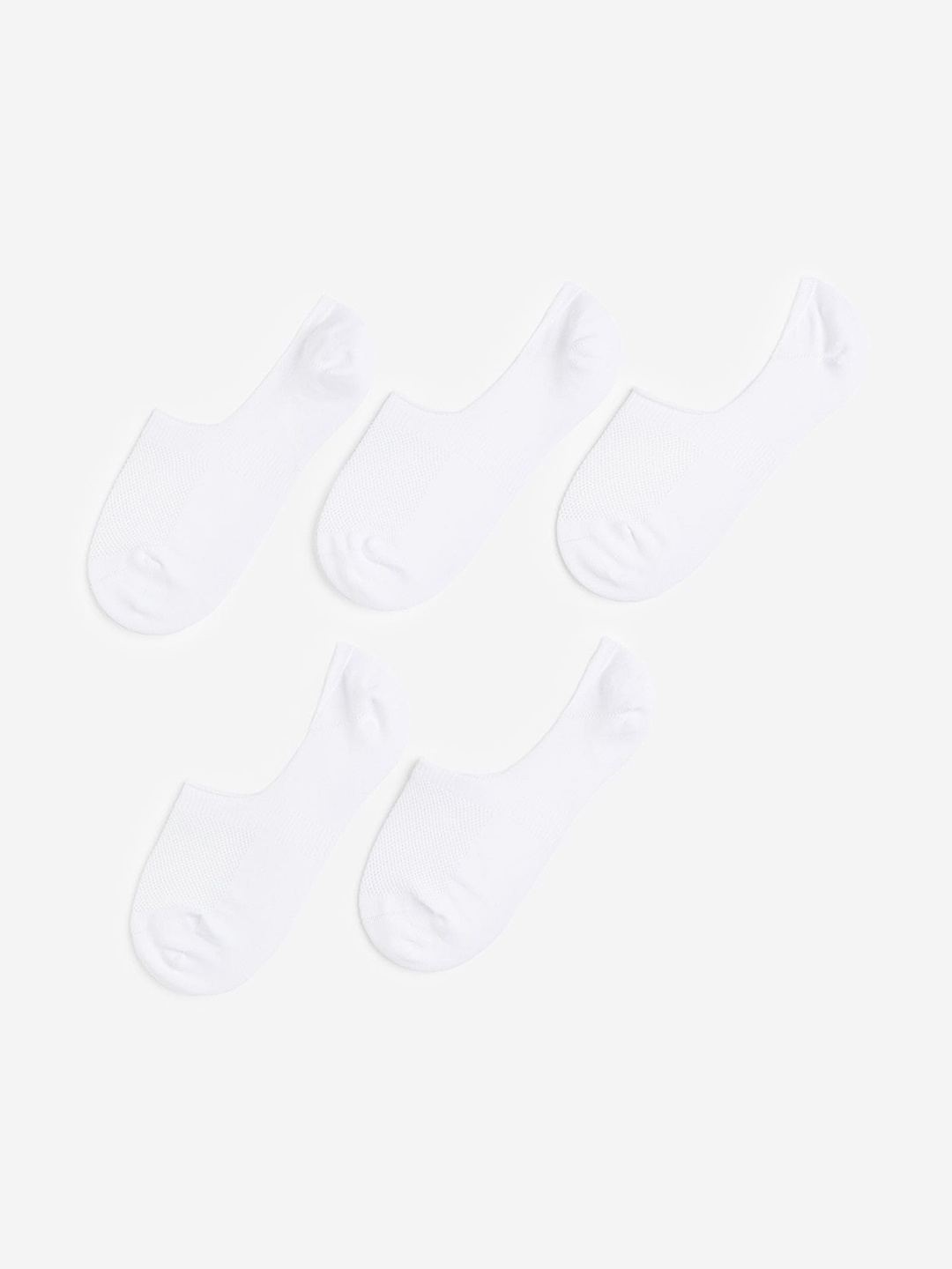 

H&M Women 5-Pack DryMove No-Show Sports Socks, White