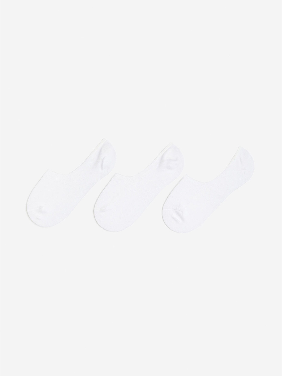 

H&M Women 3-Pack No-Show Socks, White