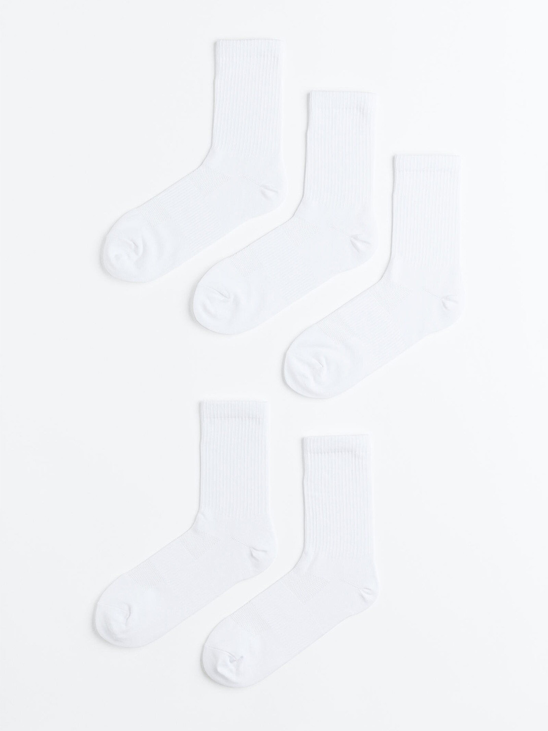 

H&M Men 5-Pack DryMove Sports Socks, White