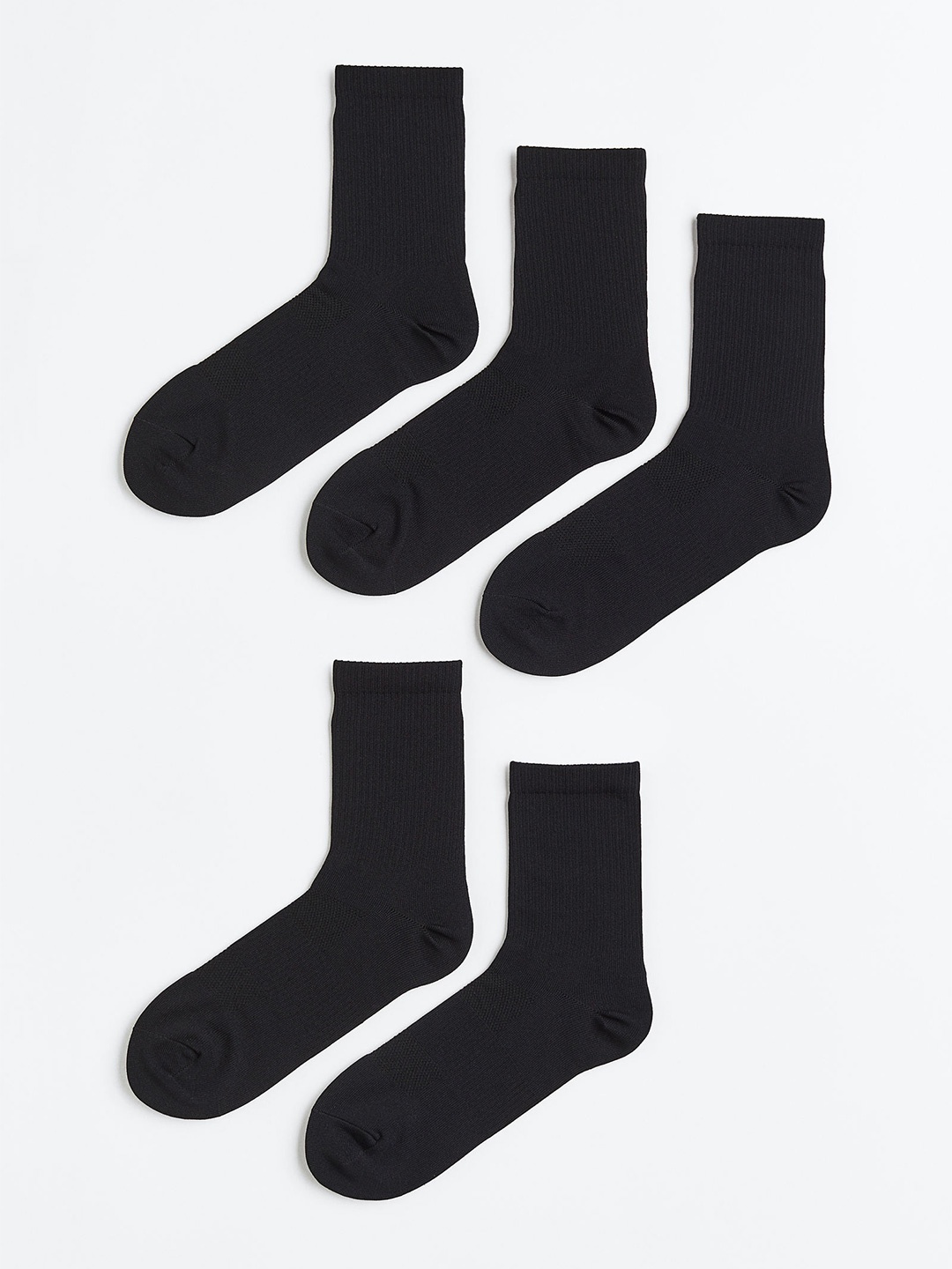 

H&M Men 5-Pack DryMove Sports Socks, Black