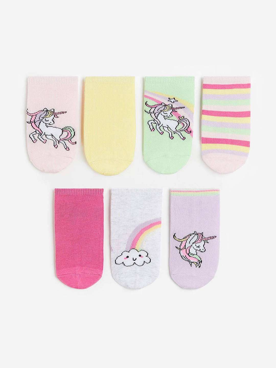 

H&M Infant Girls 7-Pack Trainer Socks, Green