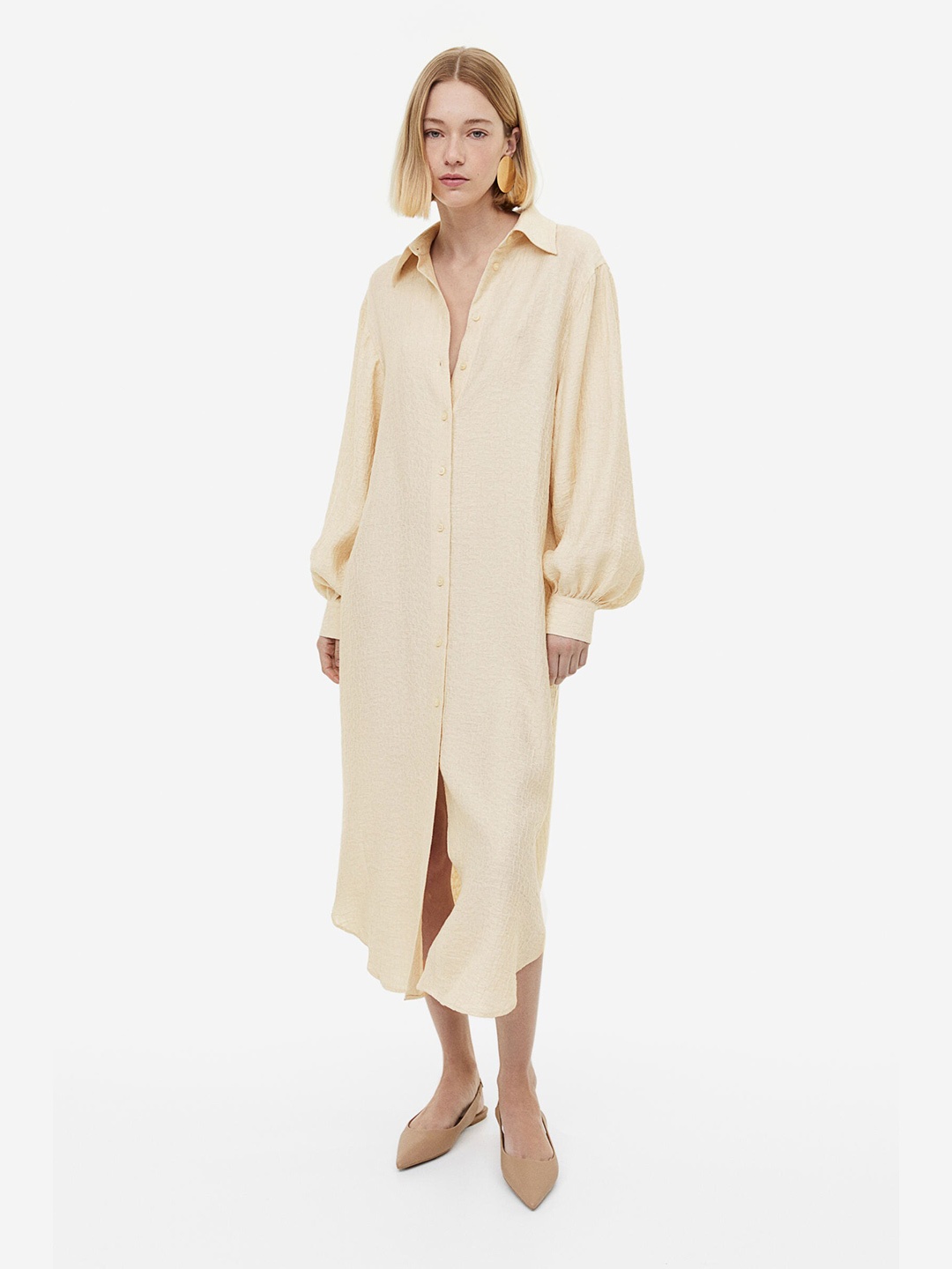 

H&M Oversized Shirt Dress, Beige