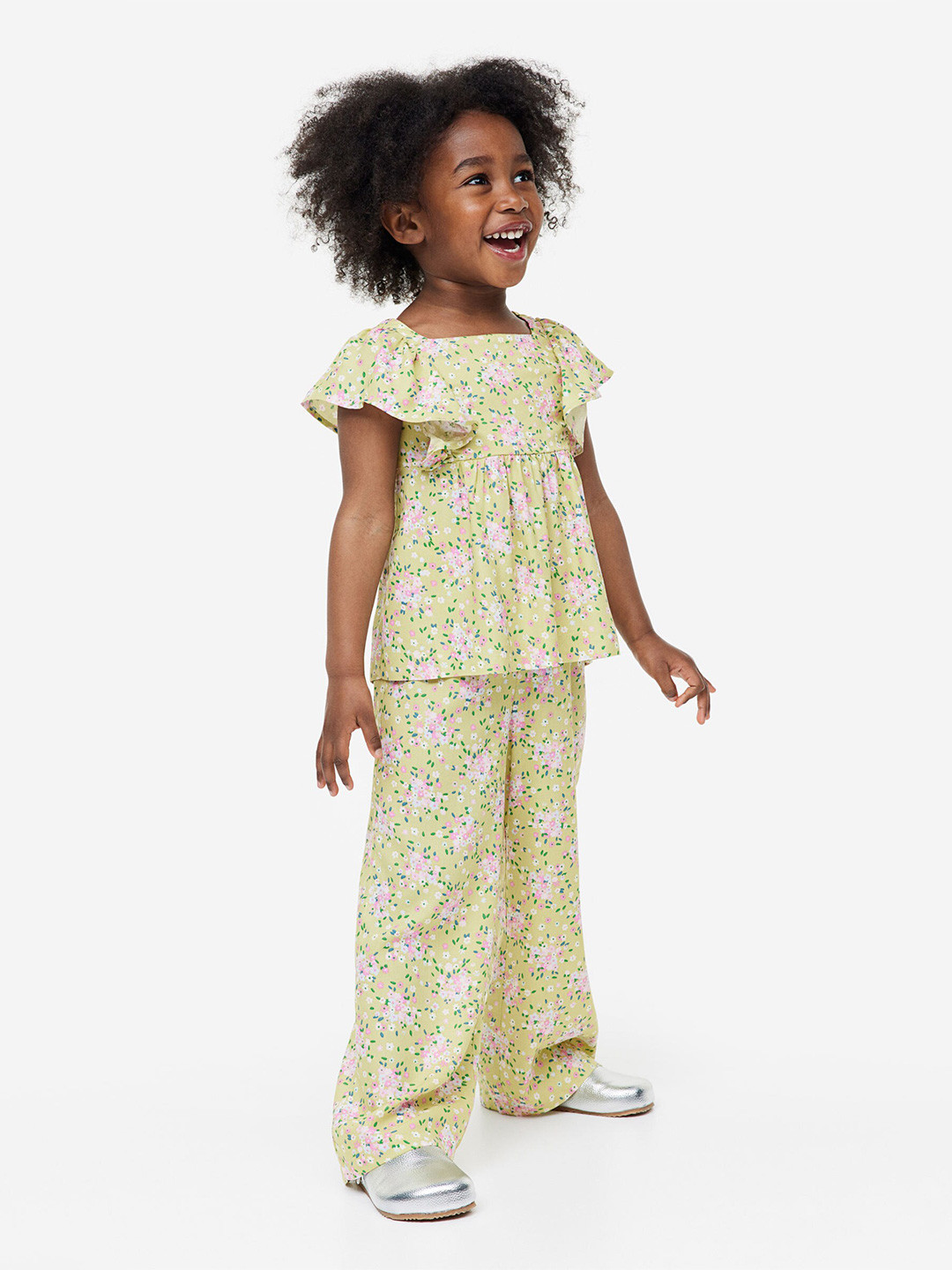

H&M Girls 2-Piece Patterned Set, Green