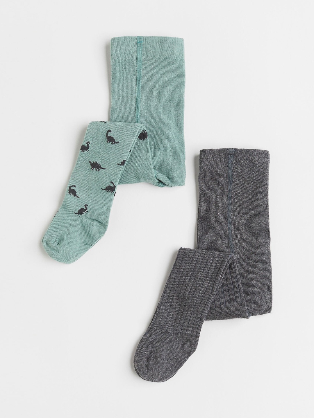

H&M Boys 2-Pack Tights, Grey