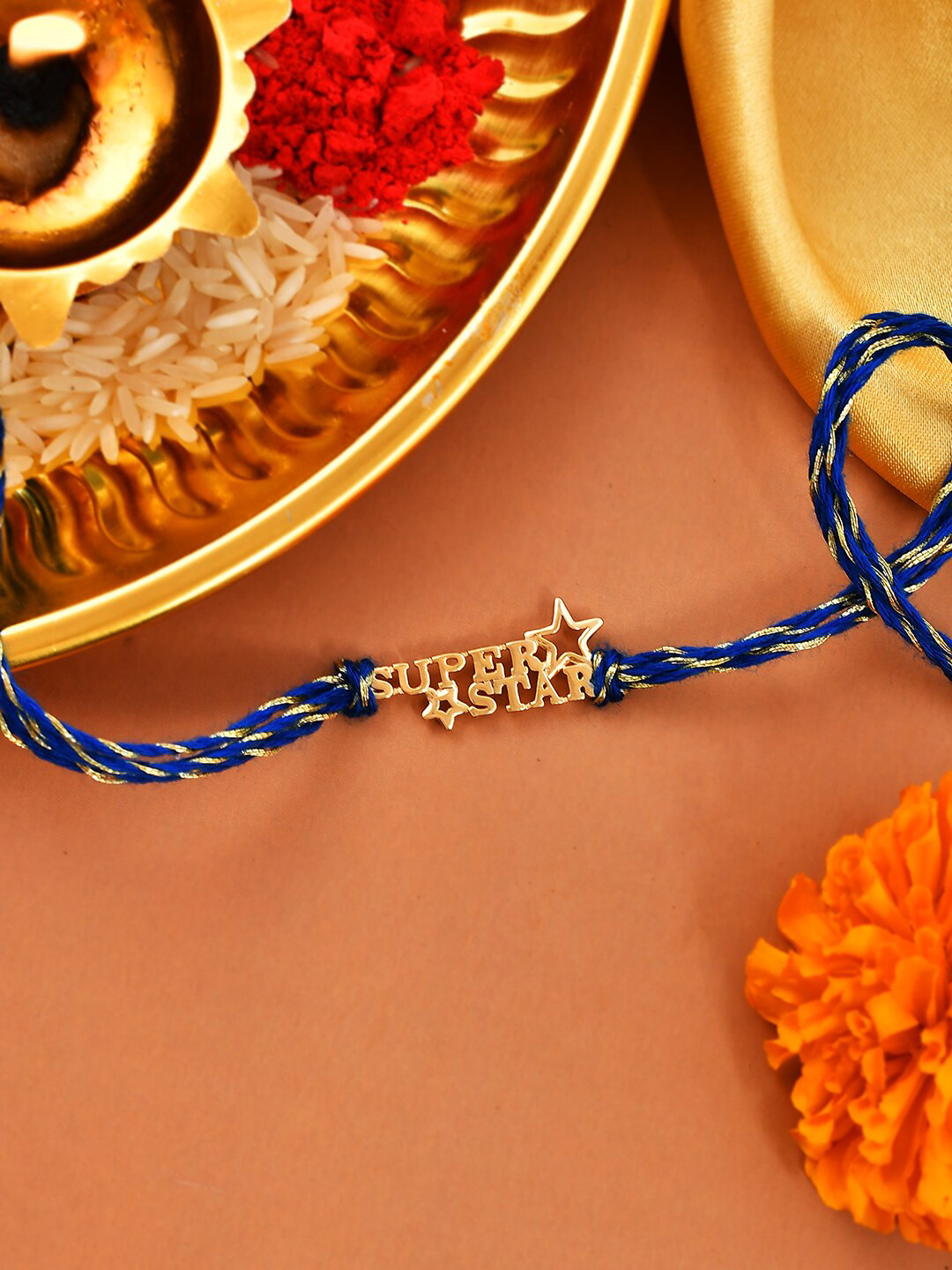 

Studio Voylla 925 Sterling Silver 22k Gold Micron Plated Superstar Thread Rakhi