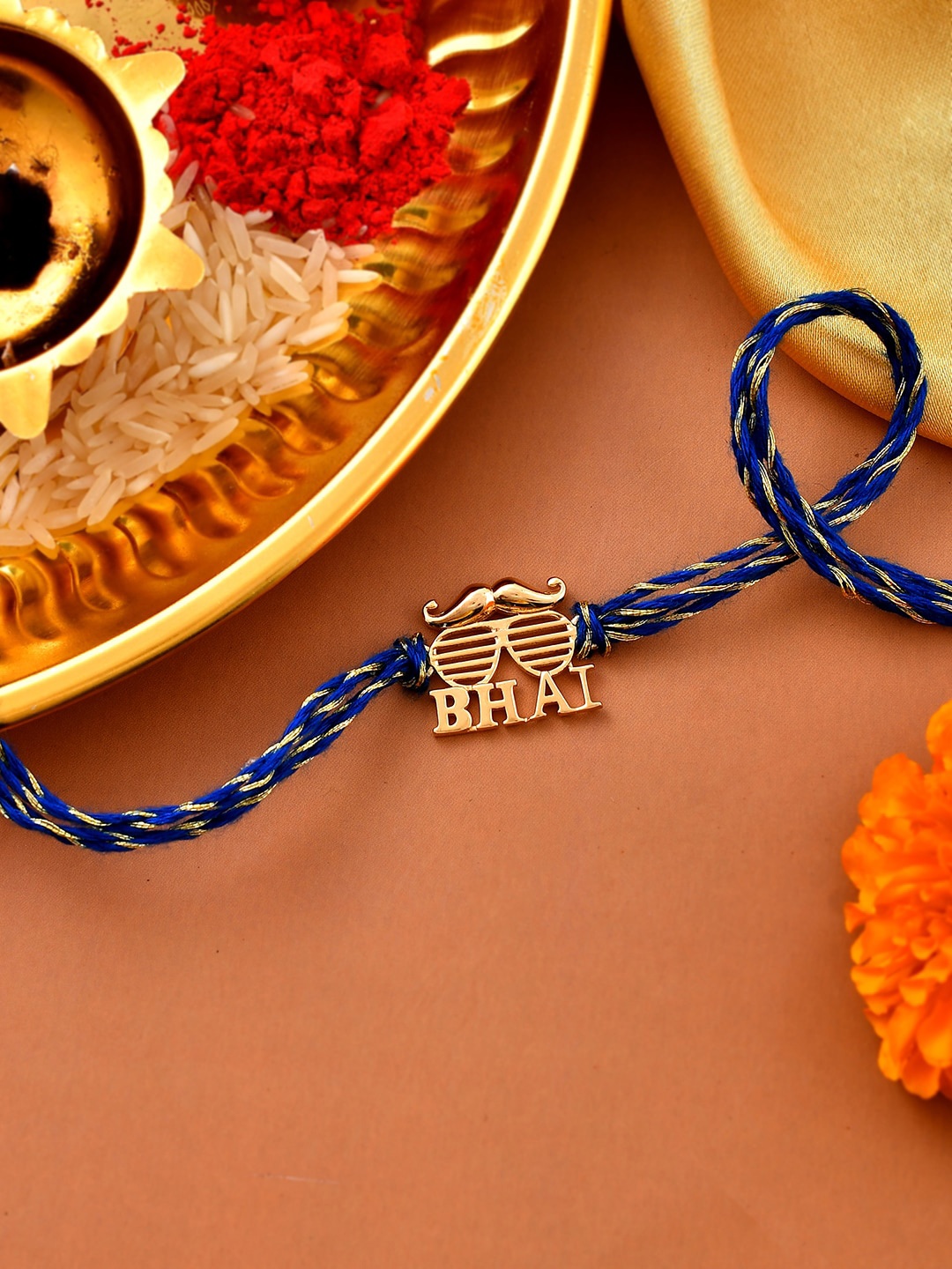 

Studio Voylla 925 Sterling Silver Gold-Plated Thread Rakhi