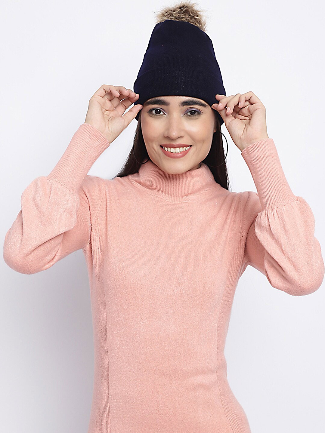 

ELLIS Self Design Acrylic Beanie, Blue