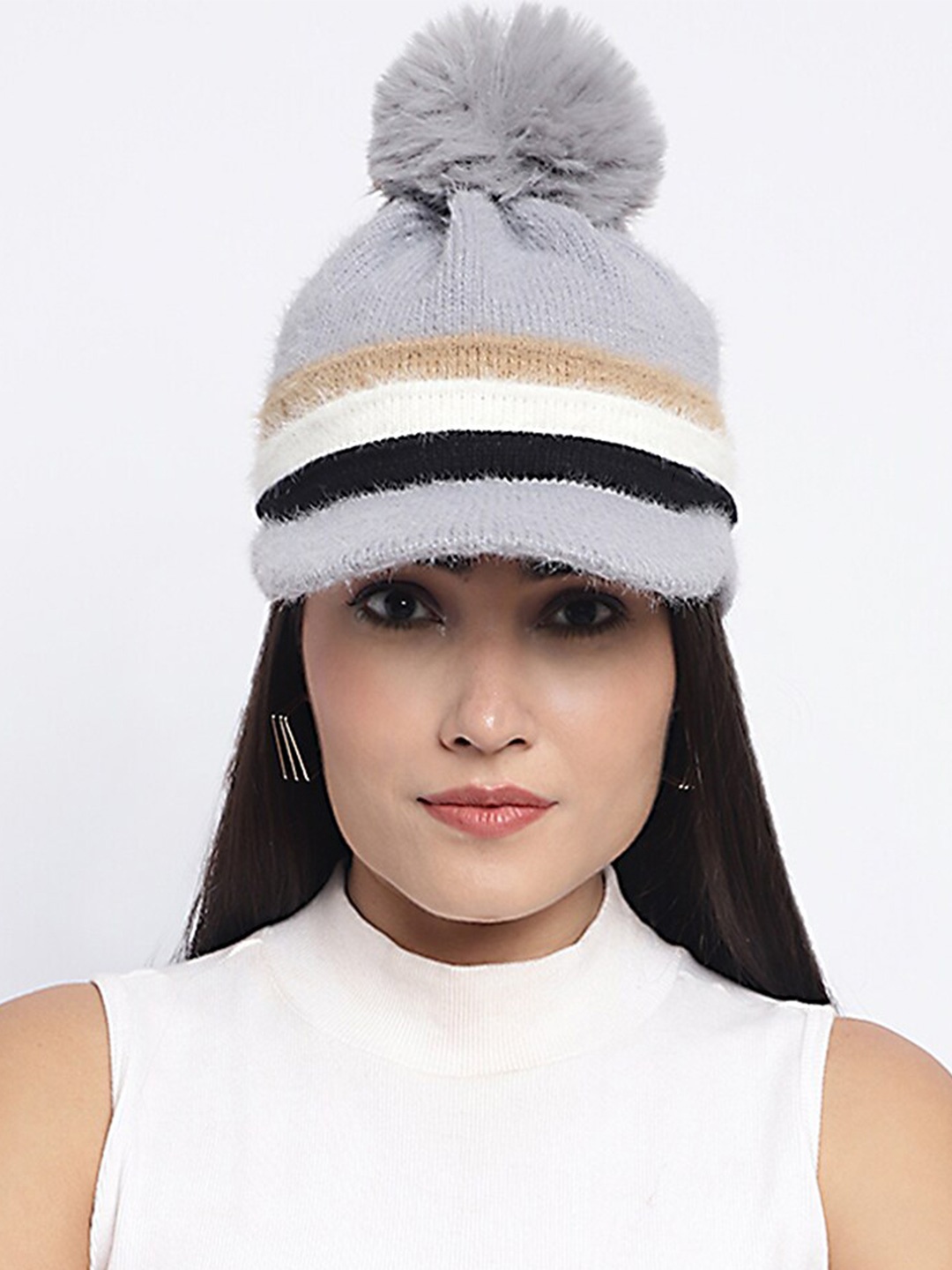 

ELLIS Self Design Acrylic Beanie, Grey