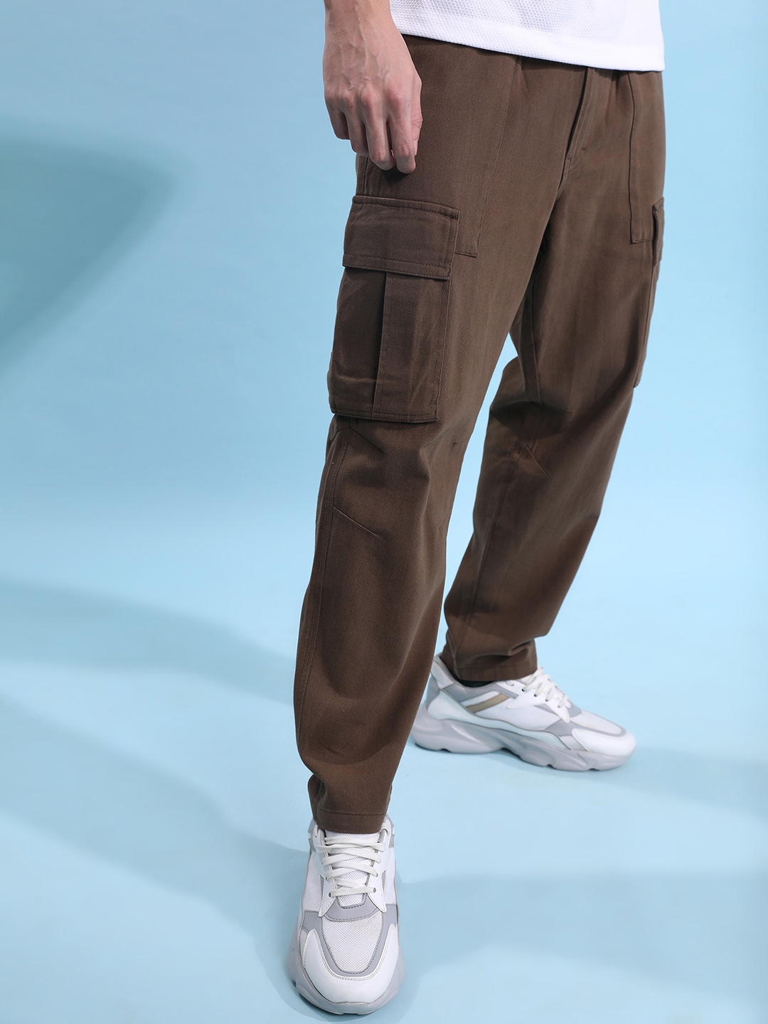 

HIGHLANDER Men Brown Relaxed Fit Ankle Length Cargo Trouser