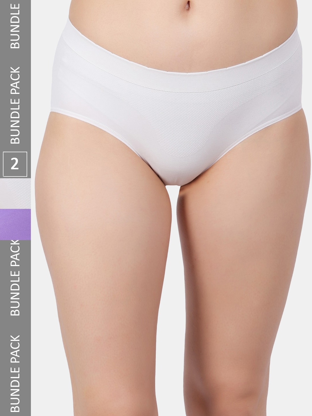 

Amour Secret Pack of 2 Self Design Leak-Proof Cotton Bikini Briefs, White