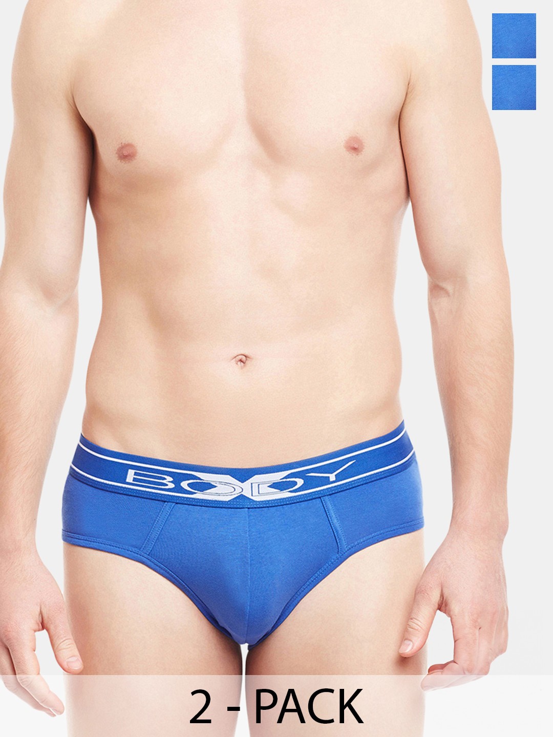 

BODYX Men Pack Of 2 Solid Basic Briefs BX10B-Dazzling-Blue-2PCS-S