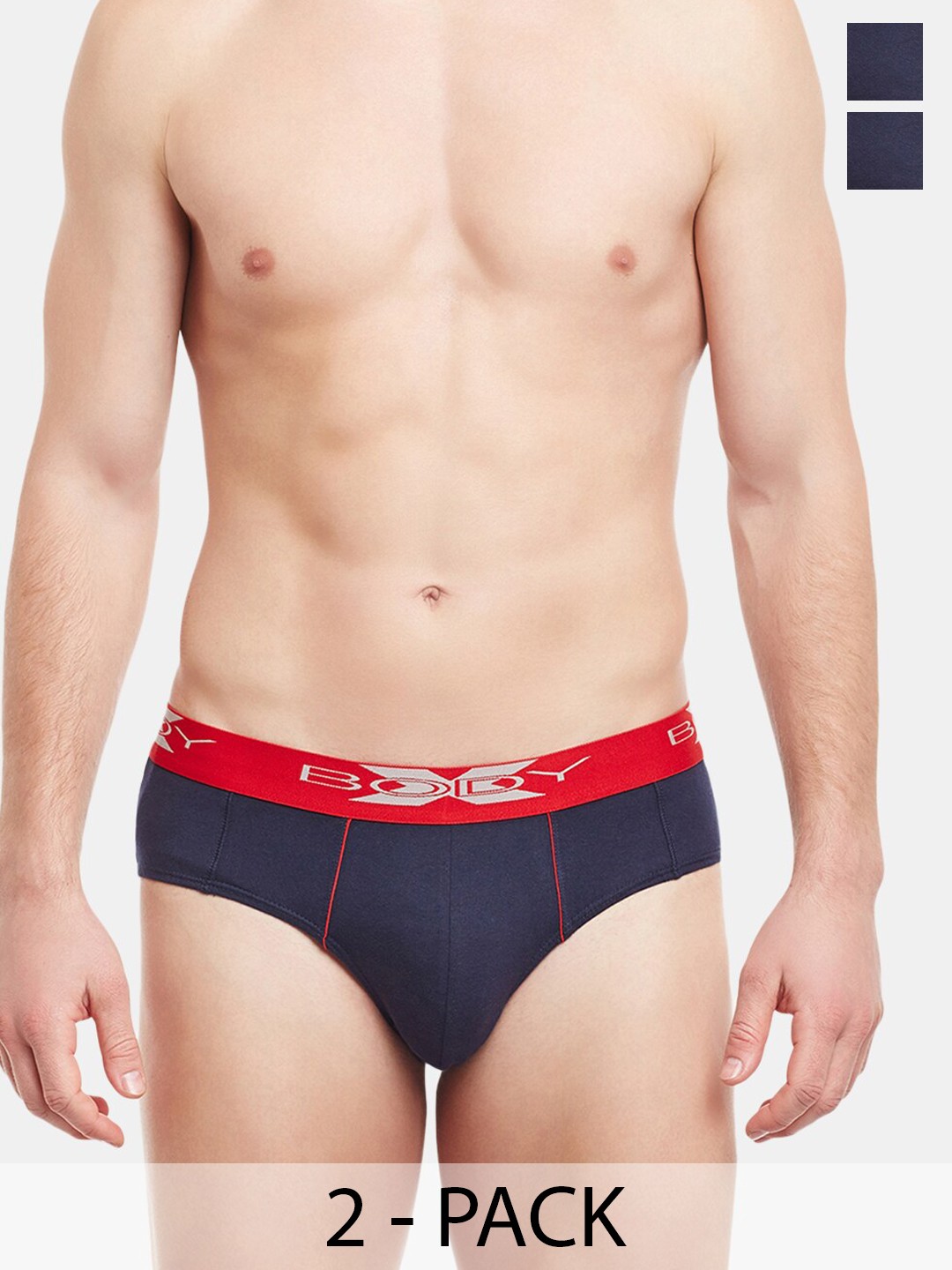 

BODYX Pack Of 2 Cotton Basic Briefs BX16B-Navy-2PCS-XL, Navy blue